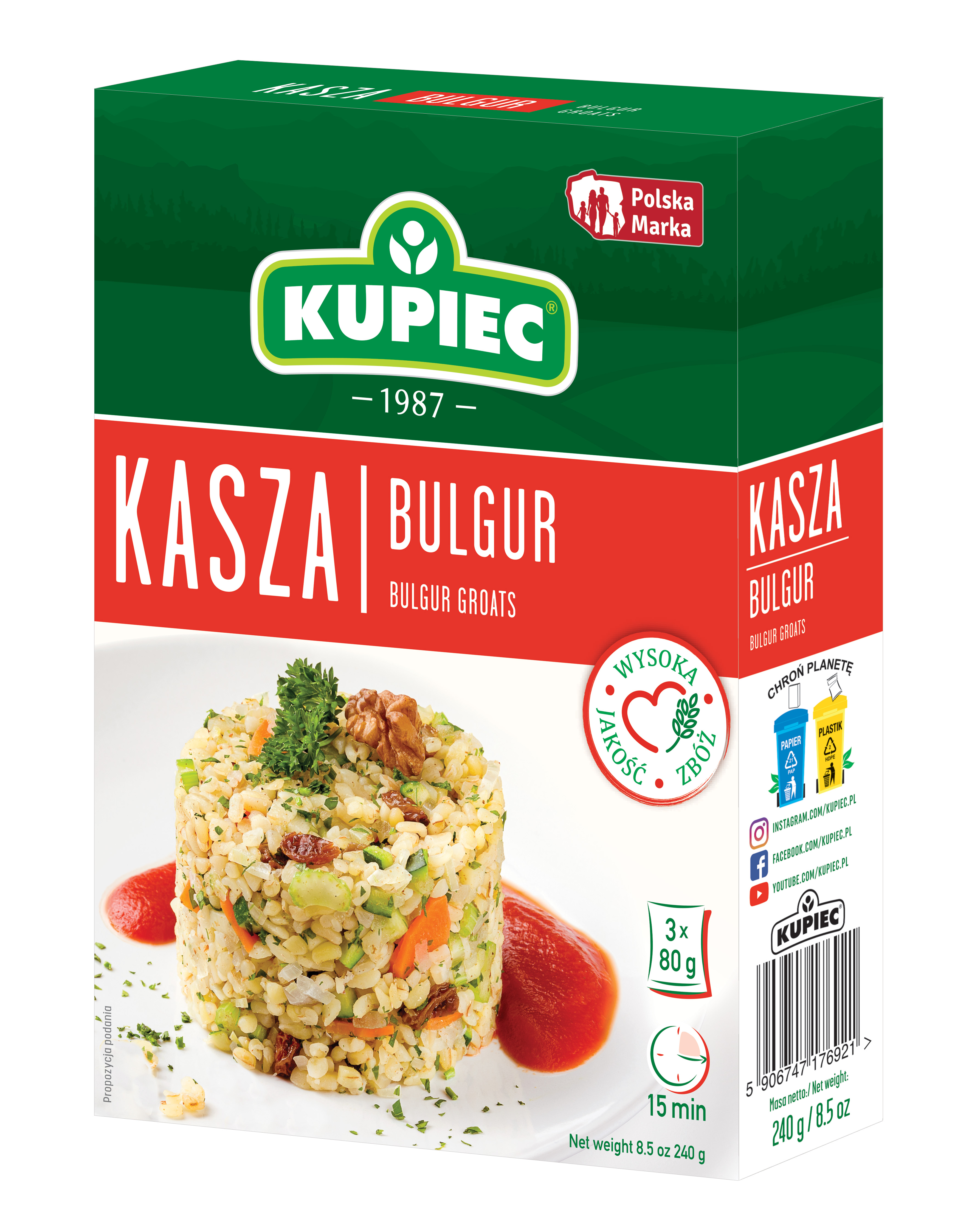 Kupiec Kasza Bulgur 3X80G