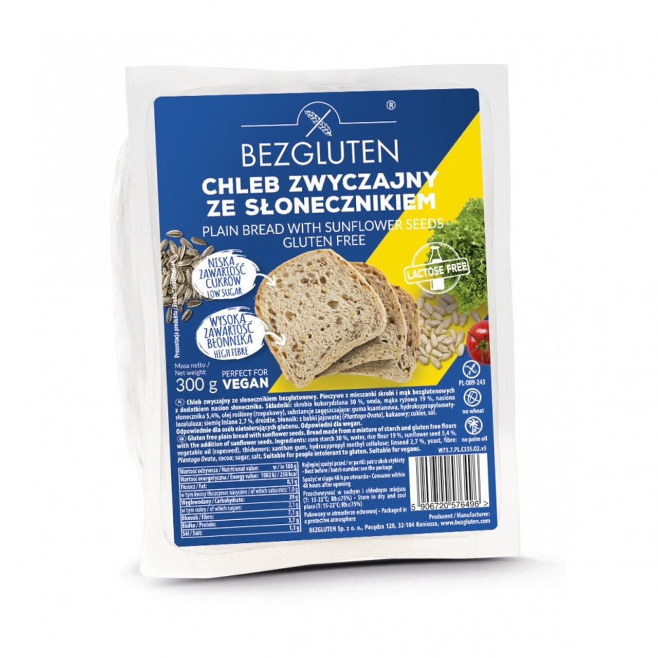 Chleb Zwyczajny Ze Słonecznikiem 300G Bezgluten