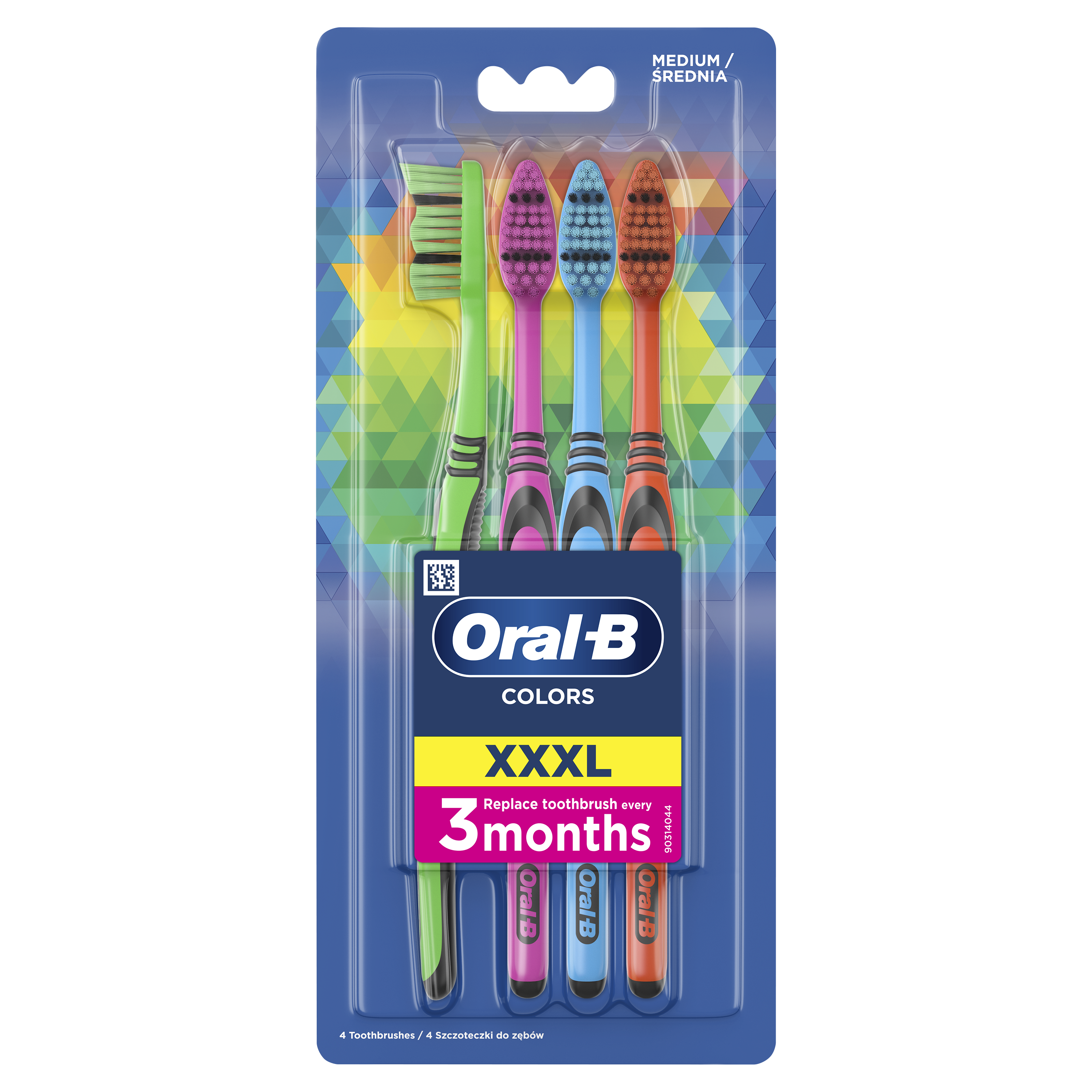 Oral-B Color Collection Manualna Szczoteczka Do Zębów, 4 Sztuki