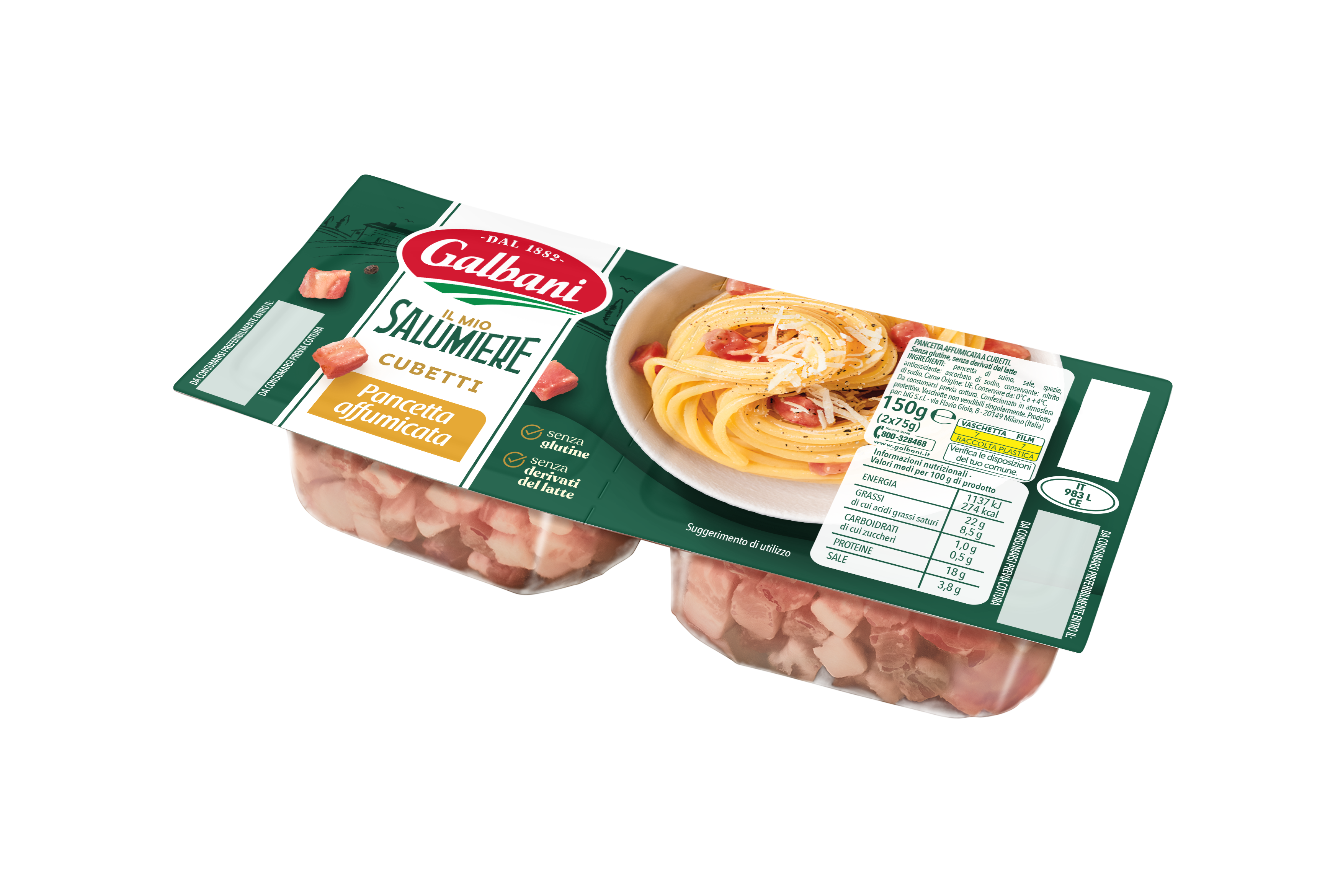 Cubetti Di Pancetta Affumicata 2X75 G Galbani