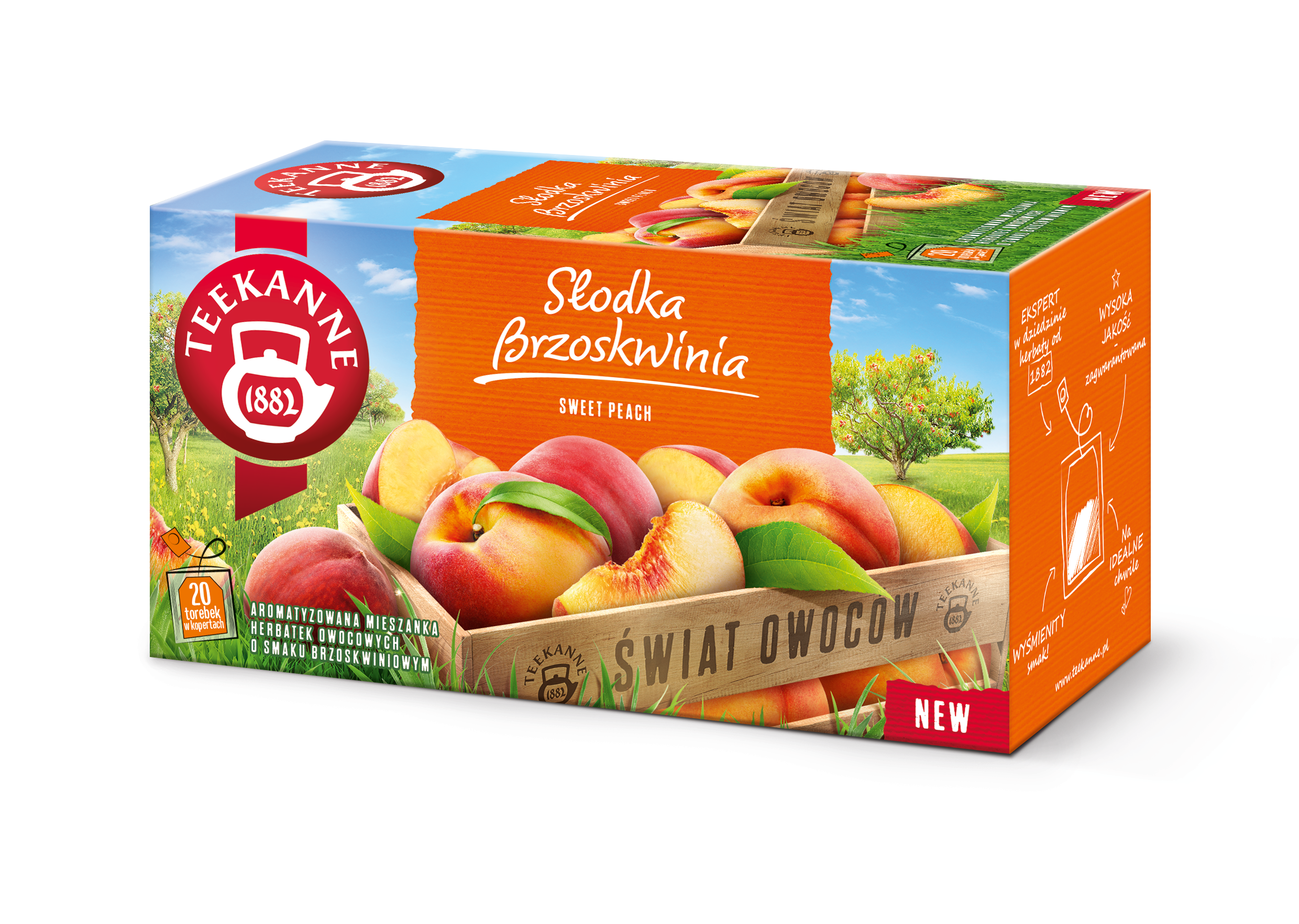 Herbatka Owocowa Teekanne Świat Owoców Słodka Brzoskwinia 20 X 2,25G