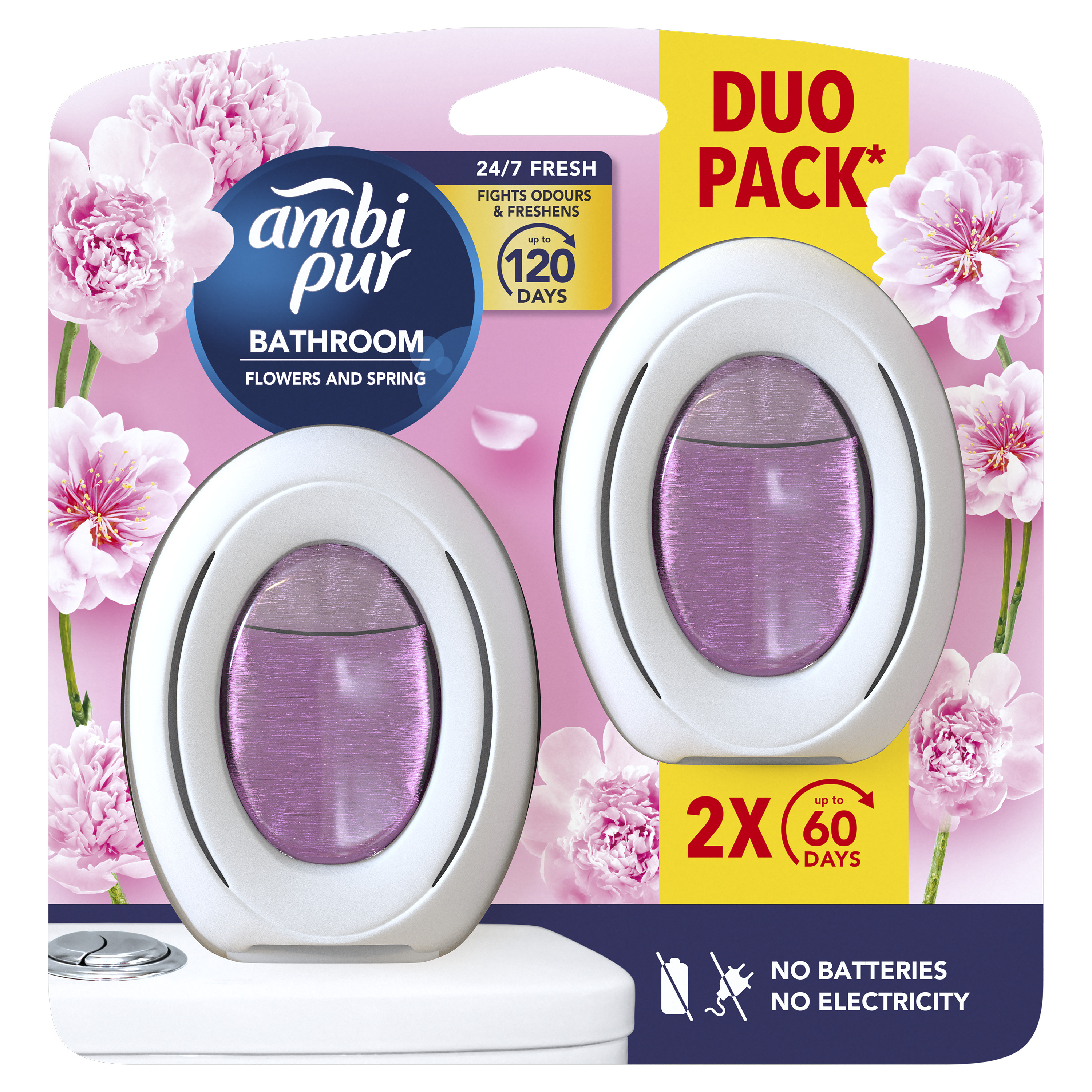Ambi Pur Łazienka Flowers And Spring Odświeżacz Powietrza, 2X8Ml