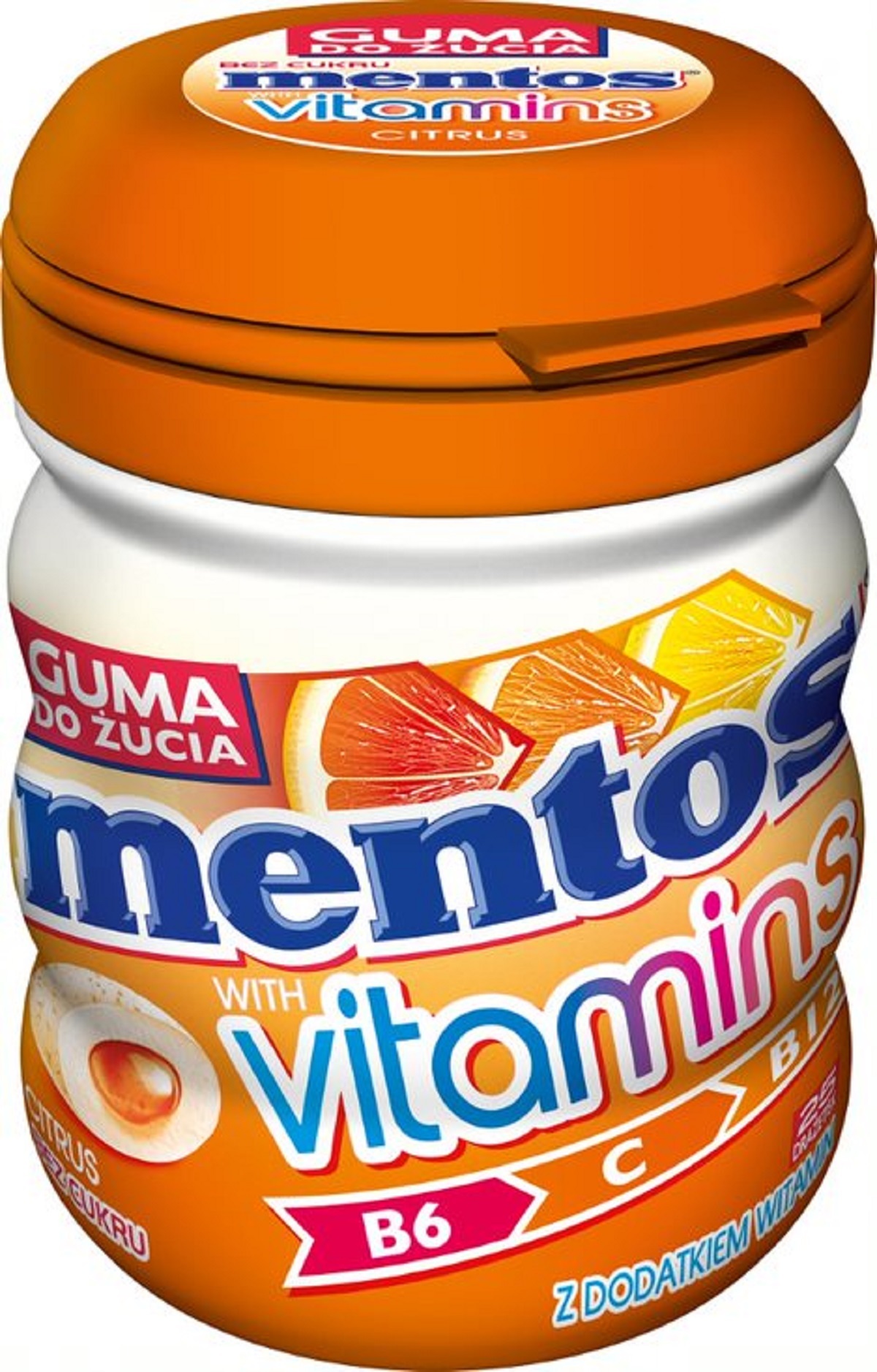 Mentos Guma Do Żucia Z Witaminami O Smaku Owoców Cytrusowych 50G