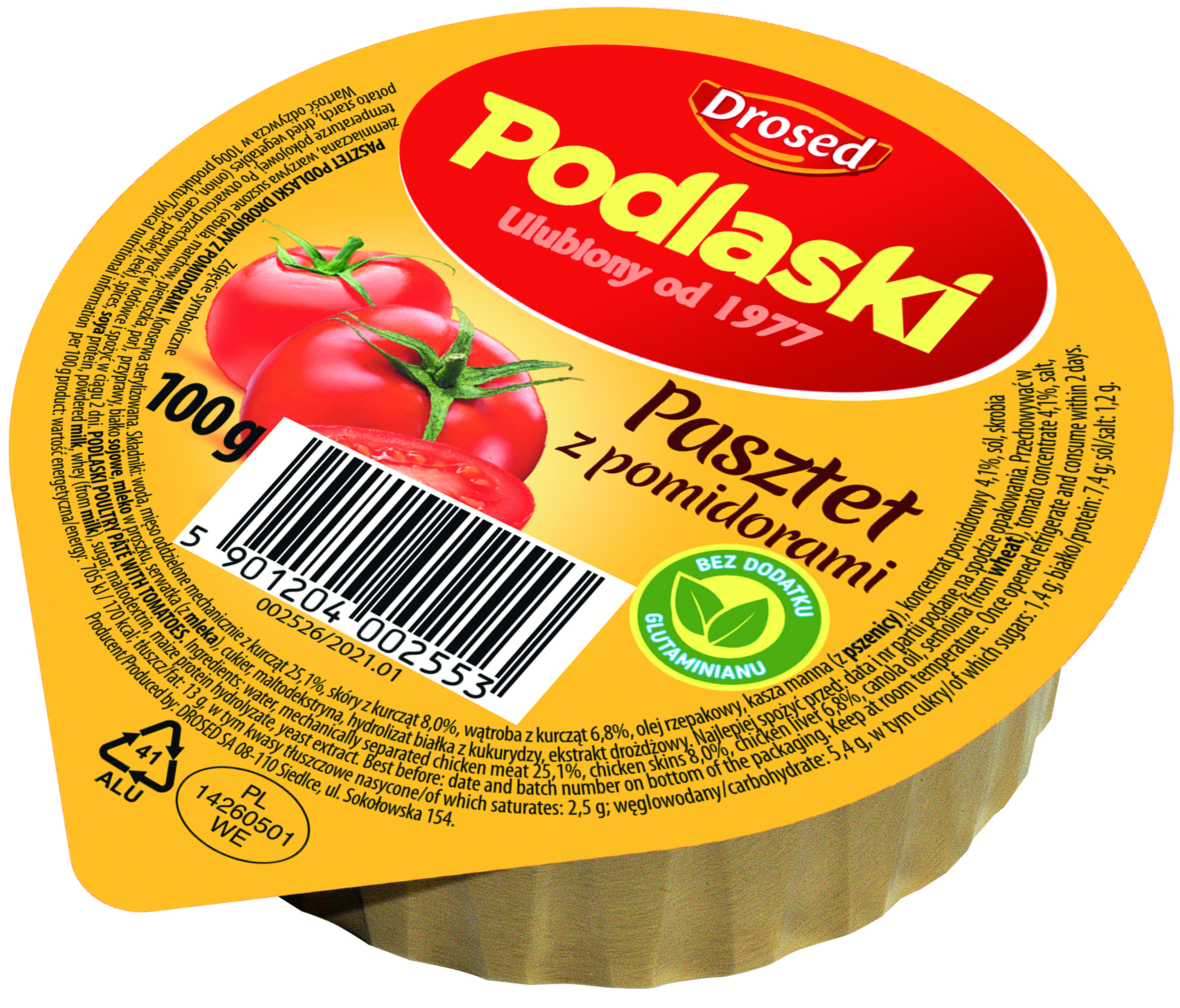 Pasztet Podlaski Drobiowy Z Pomidorami 100G