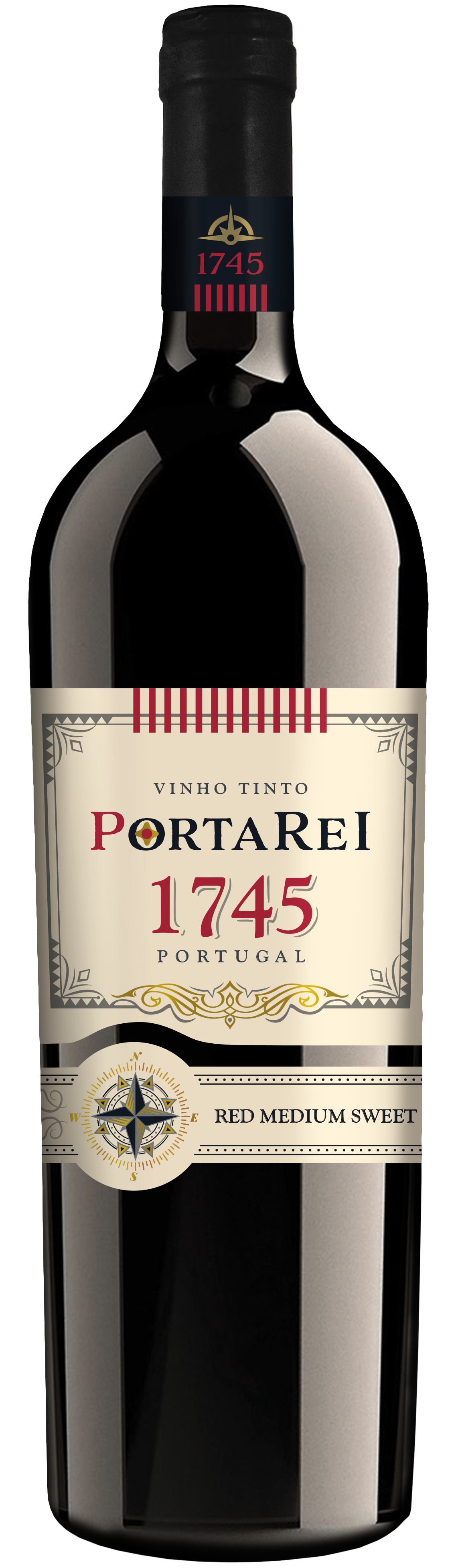 Wino Porta Rei 1745 Czerwone Półsłodkie 12% 750 Ml