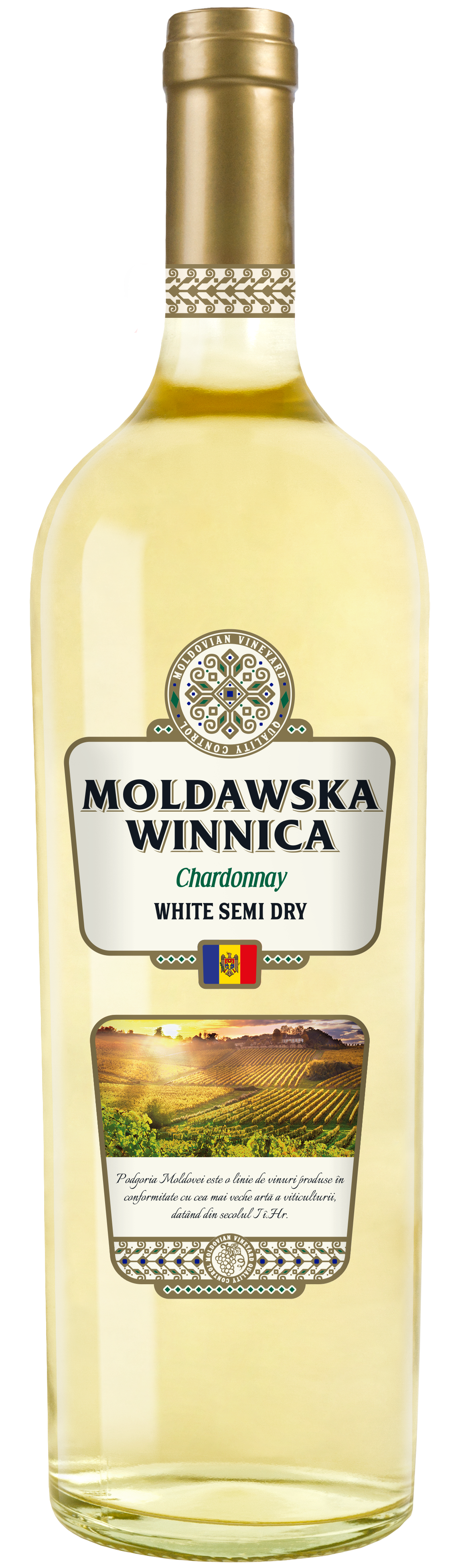 Mołdawska Winnica Chardonnay Białe Półwytrawne 750 Ml