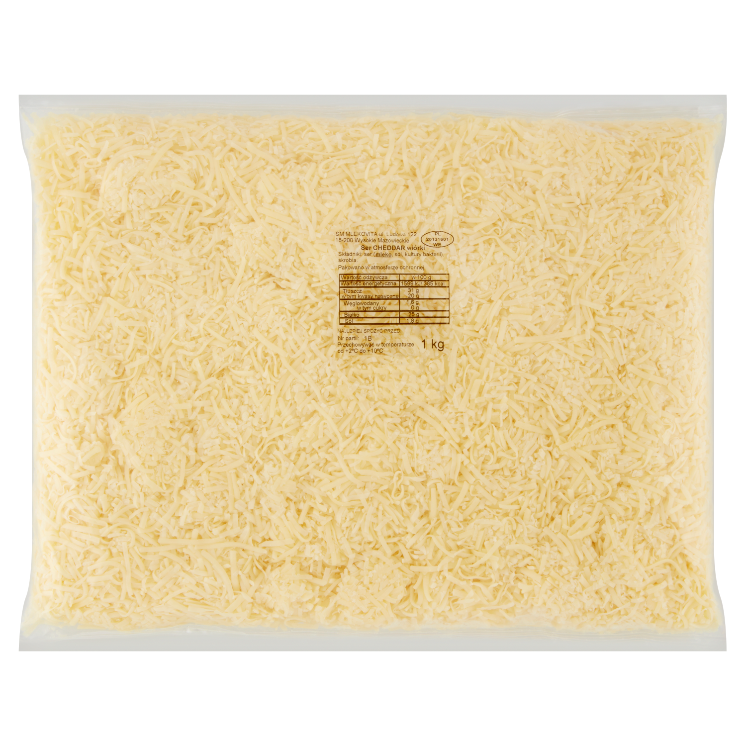 Mlekovita Ser Cheddar Wiórki Barwiony 1Kg