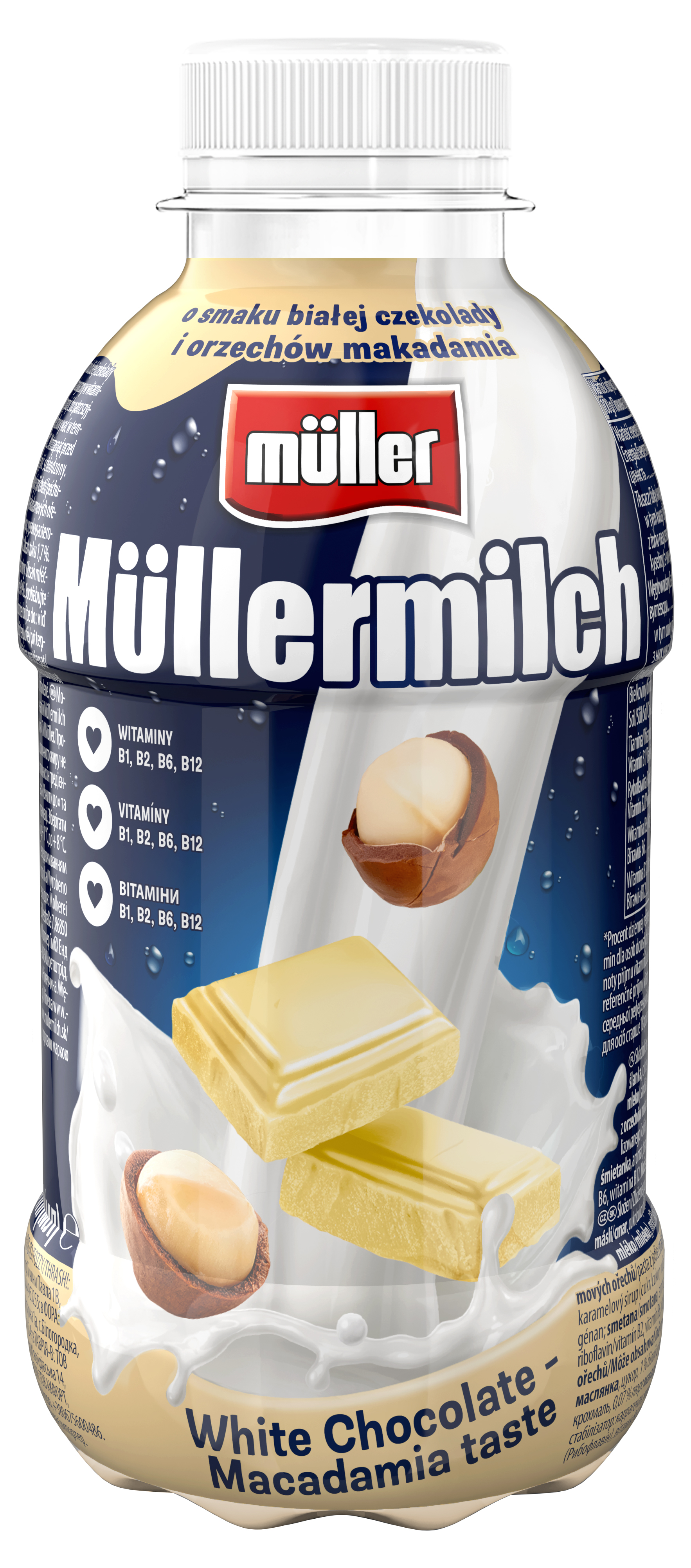 Müllermilch Napój Mleczny Biała Czekolada Iorzechy Makadamia 400G