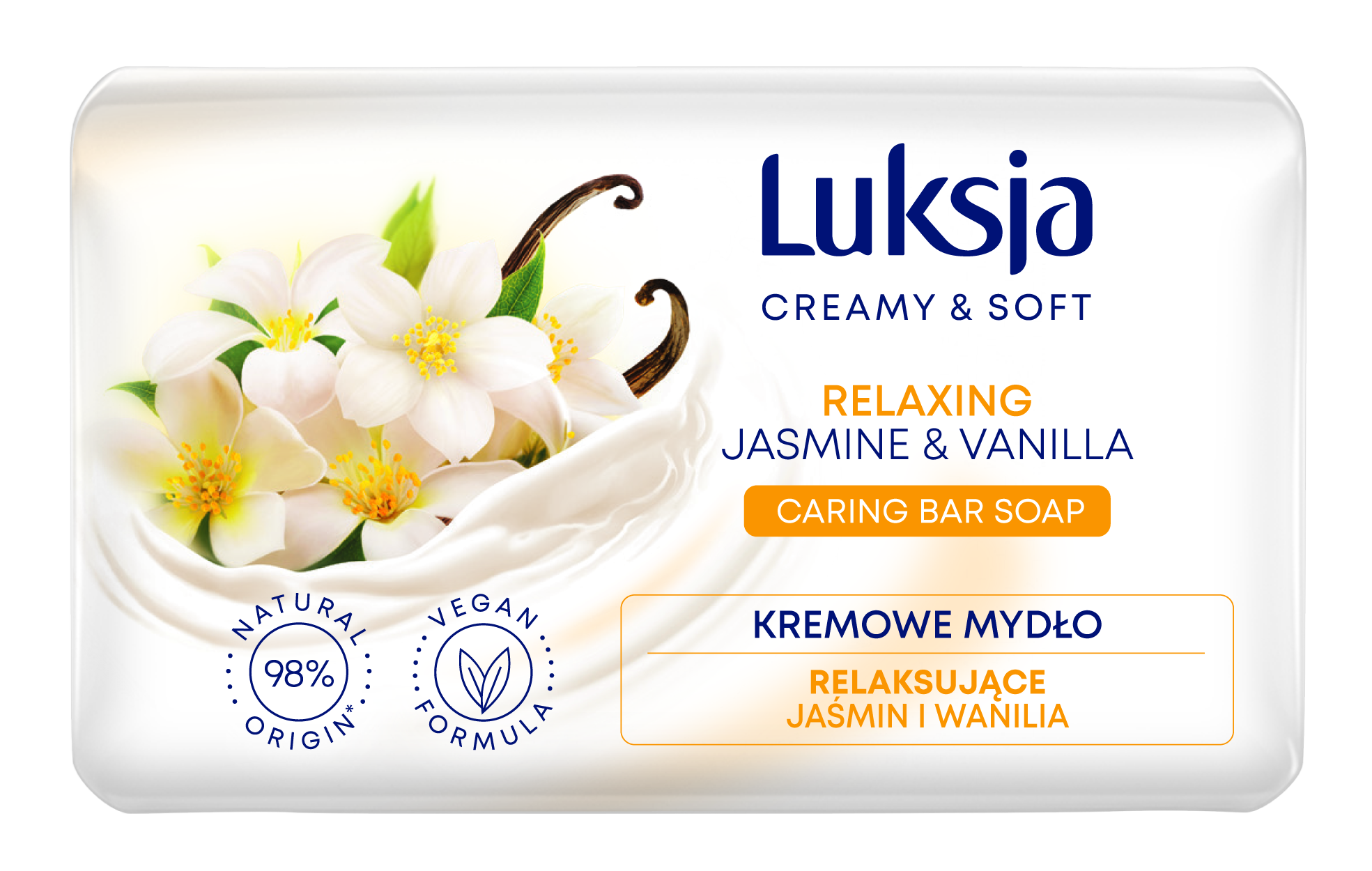 Luksja Creamy & Soft Kremowe Mydło W Kostce Jaśmin I Wanilia 90 G