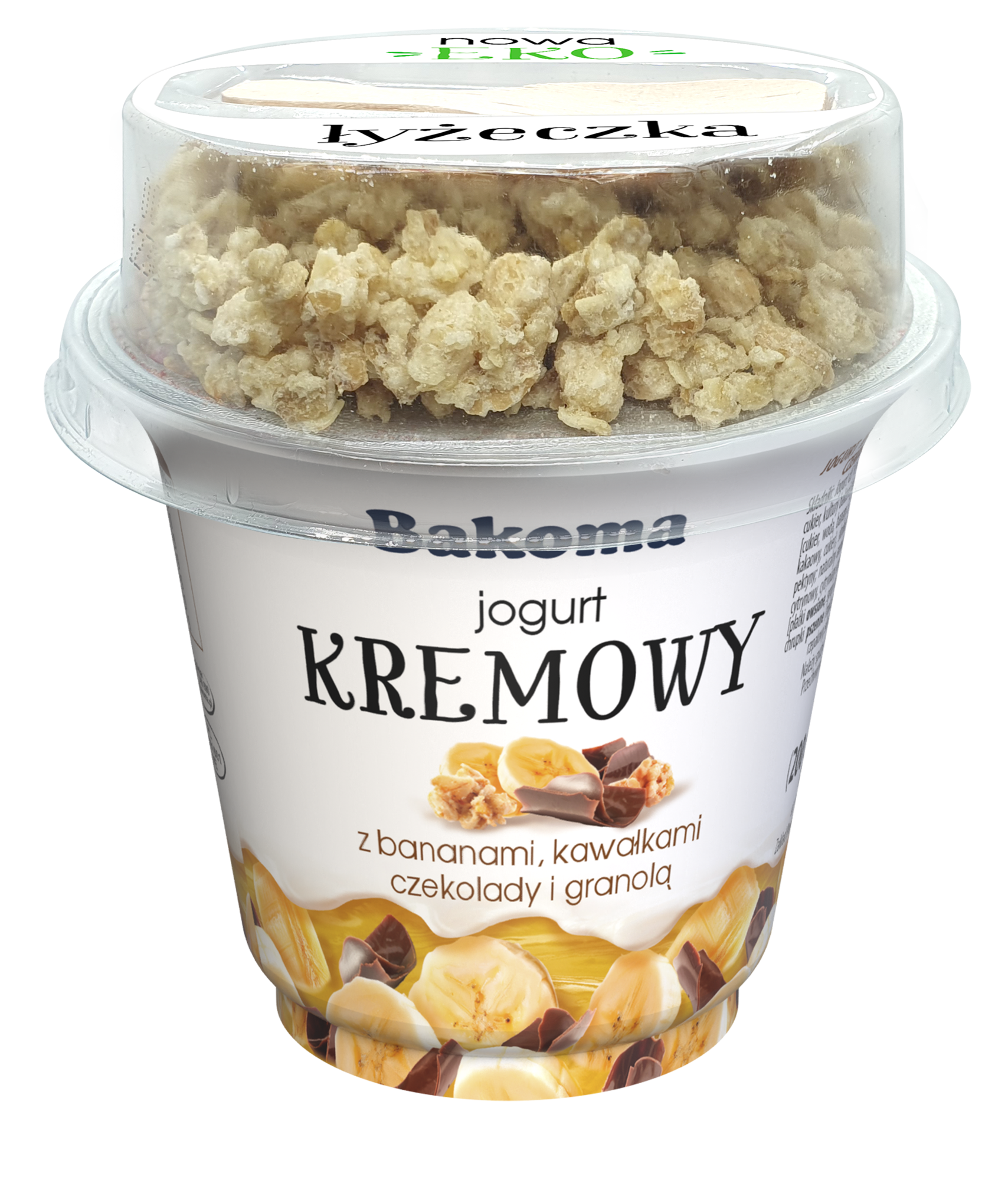 Jogurt Kremowy Z Bananami, Kawałkami Czekolady I Granolą 230G
