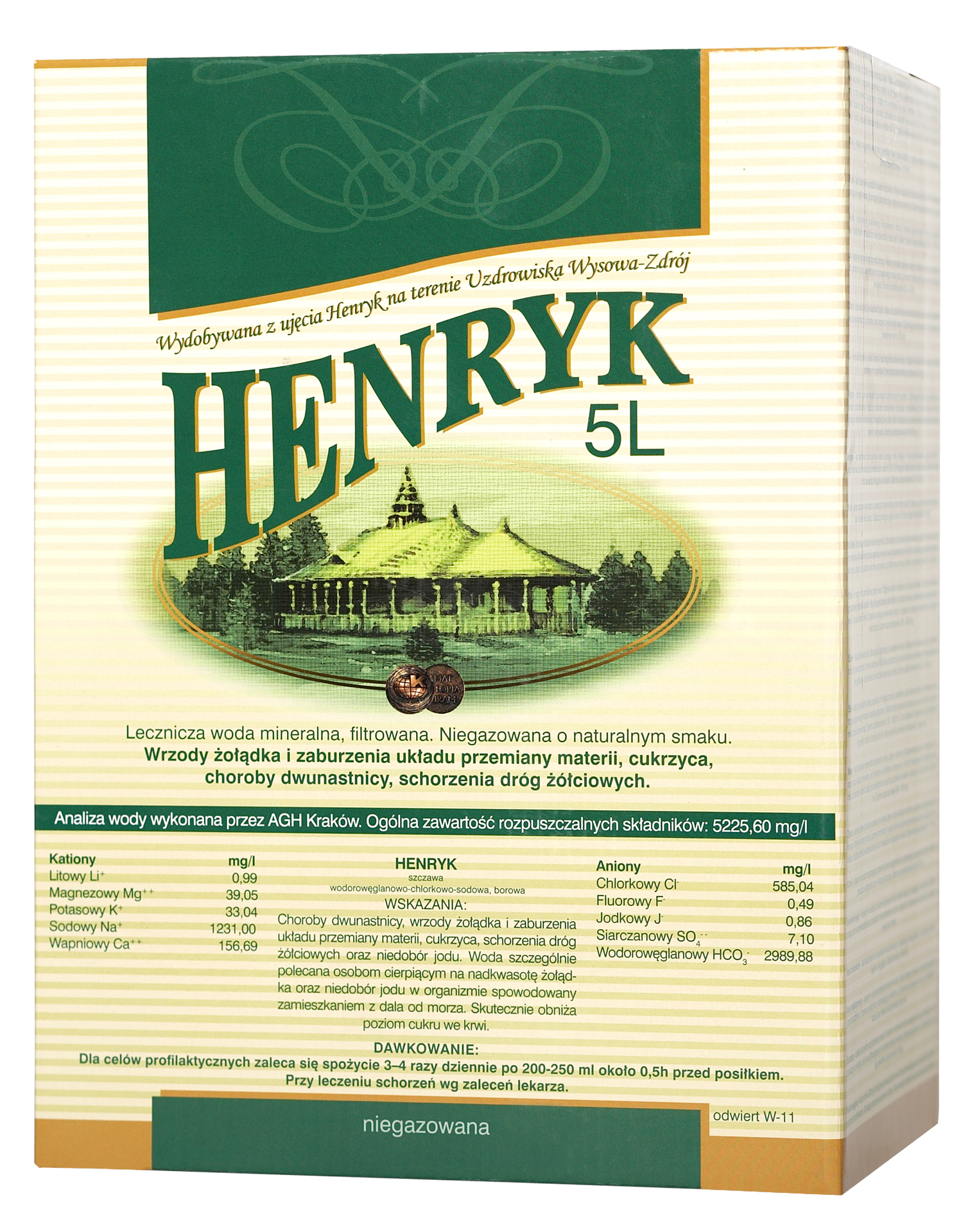 Woda Lecznicza Henryk Niegazowana 5L