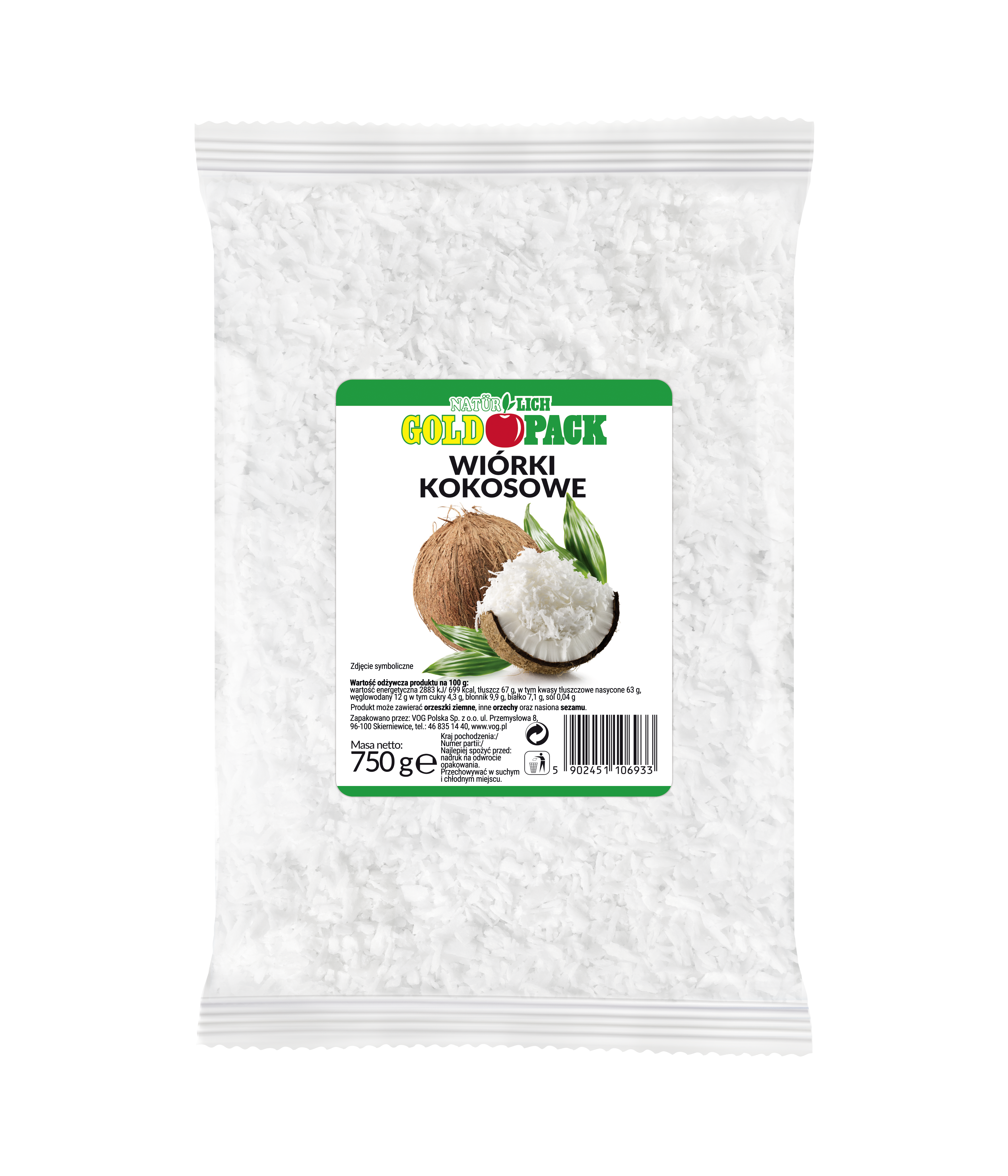 Goldpack Wiórki Kokosowe 750G