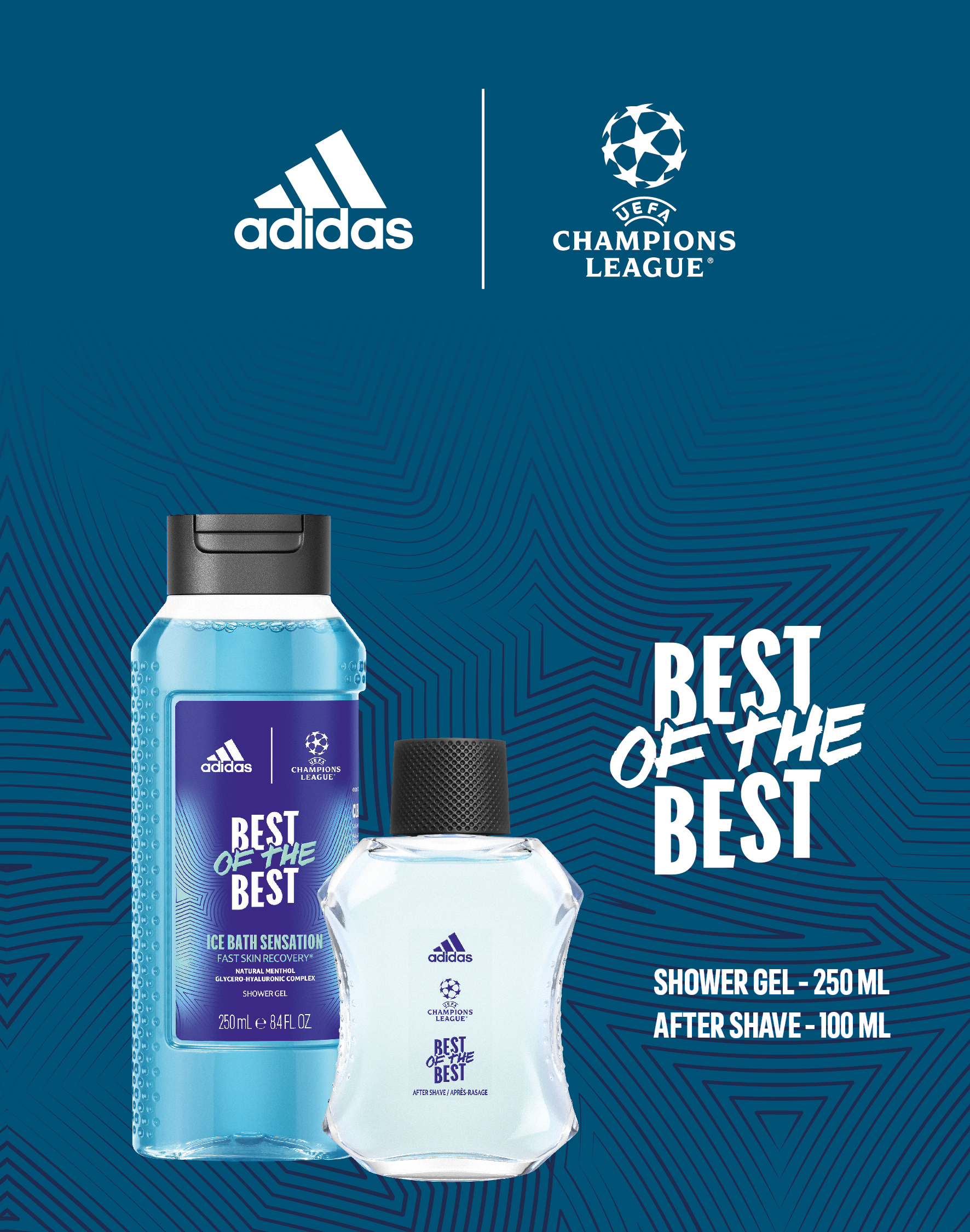 Zestaw Prezentowy Dla Mężczyzn Adidas Uefa9, Woda Po Goleniu 100 Ml + Żel Pod Prysznic 250 Ml
