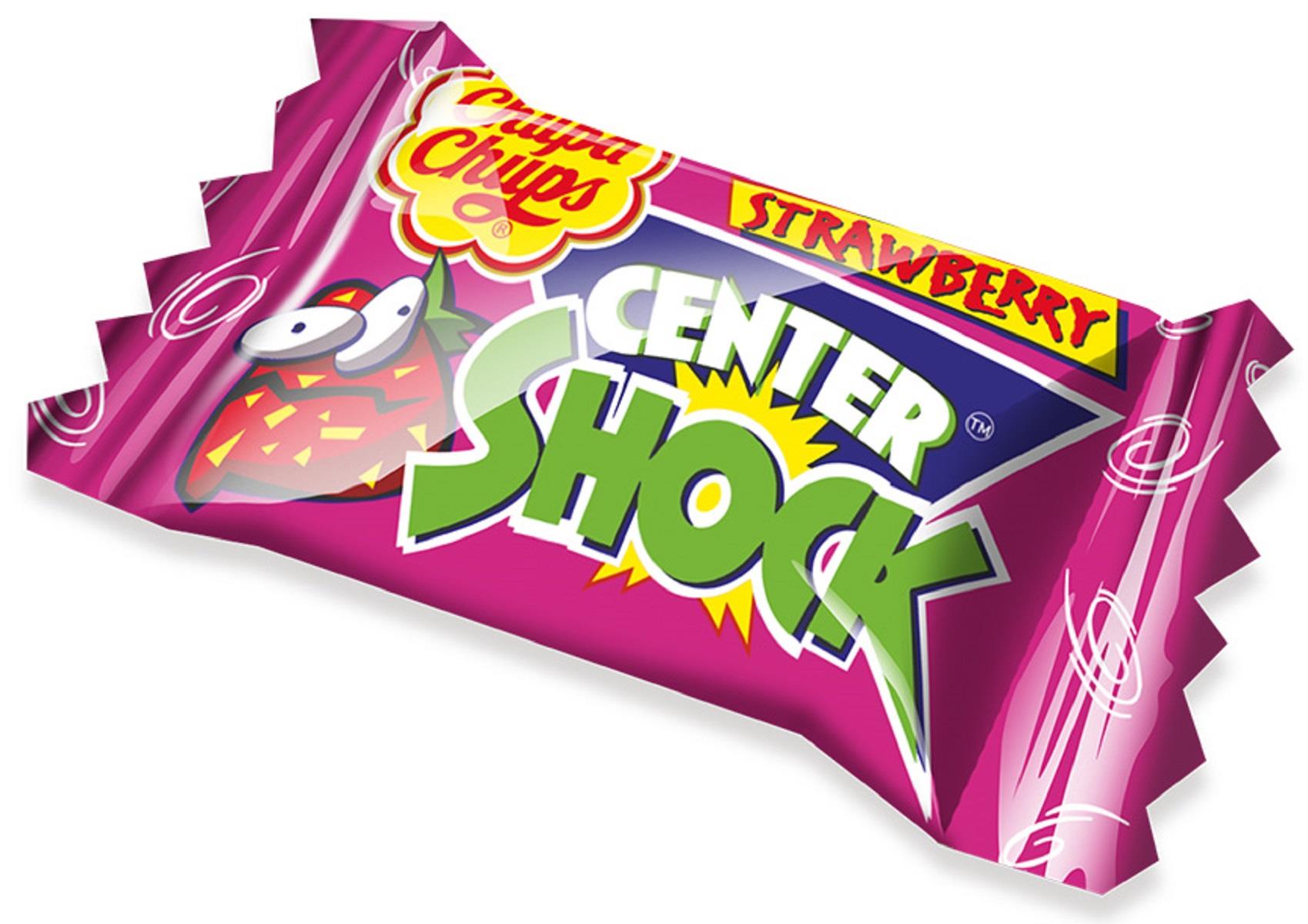 Chupa Chups Guma Do Żucia Center Shock Truskawka 4G X 100