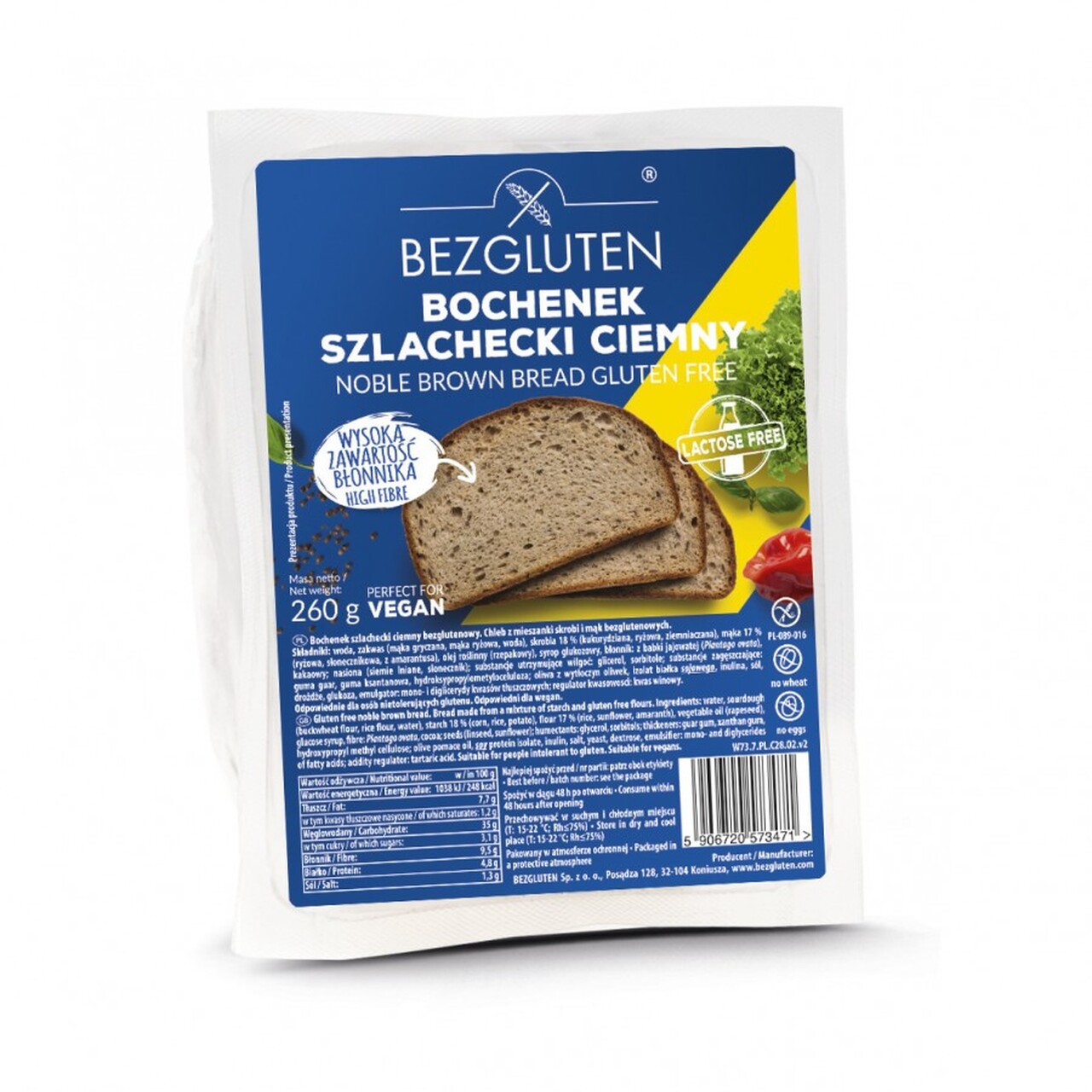 Bochenek Szlachecki Ciemny Bezglutenowy 260G Bezgluten