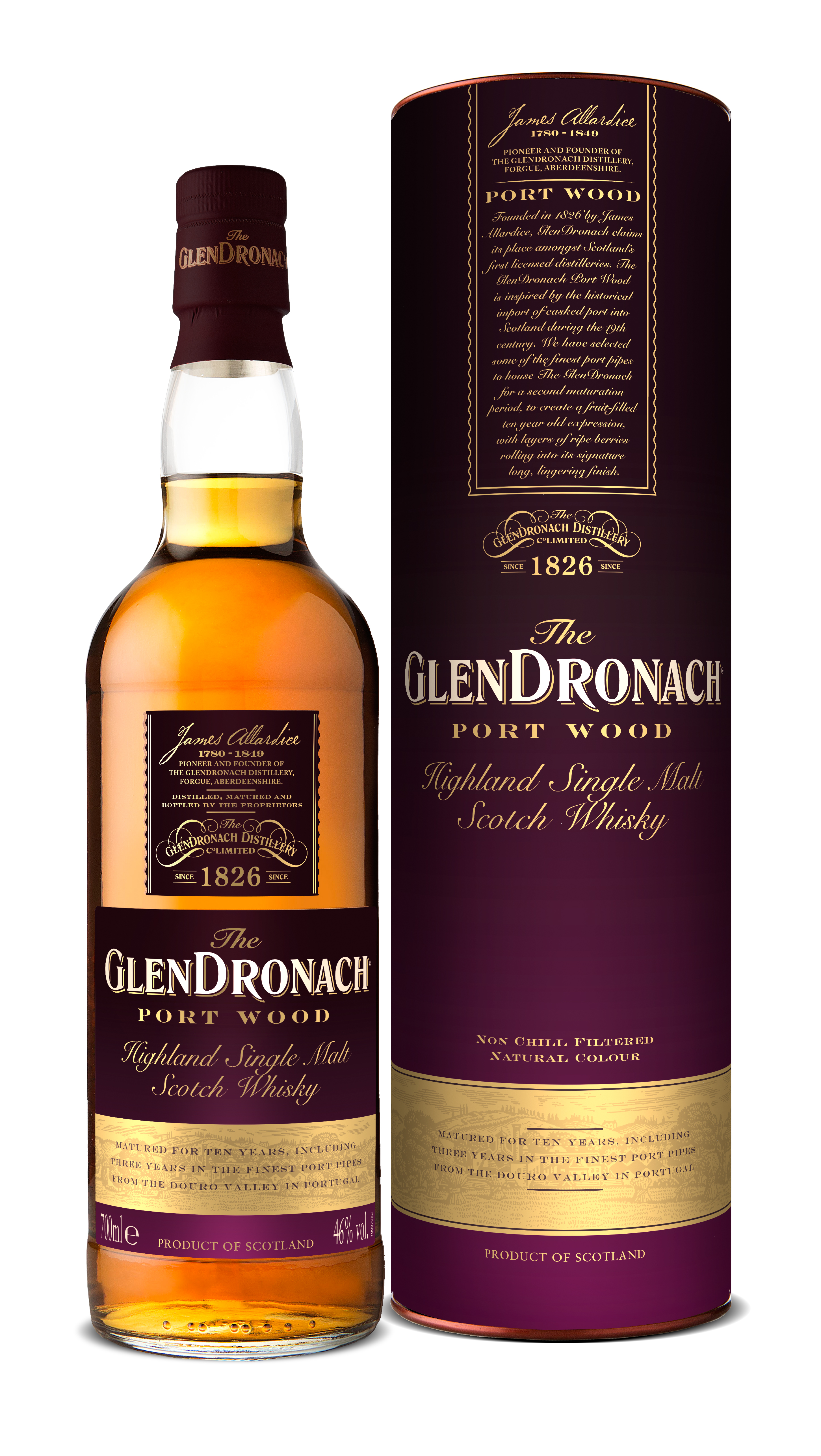 The Glendronach Port Wood Highland Single Malt Scotch Whisky 46% 700 Ml