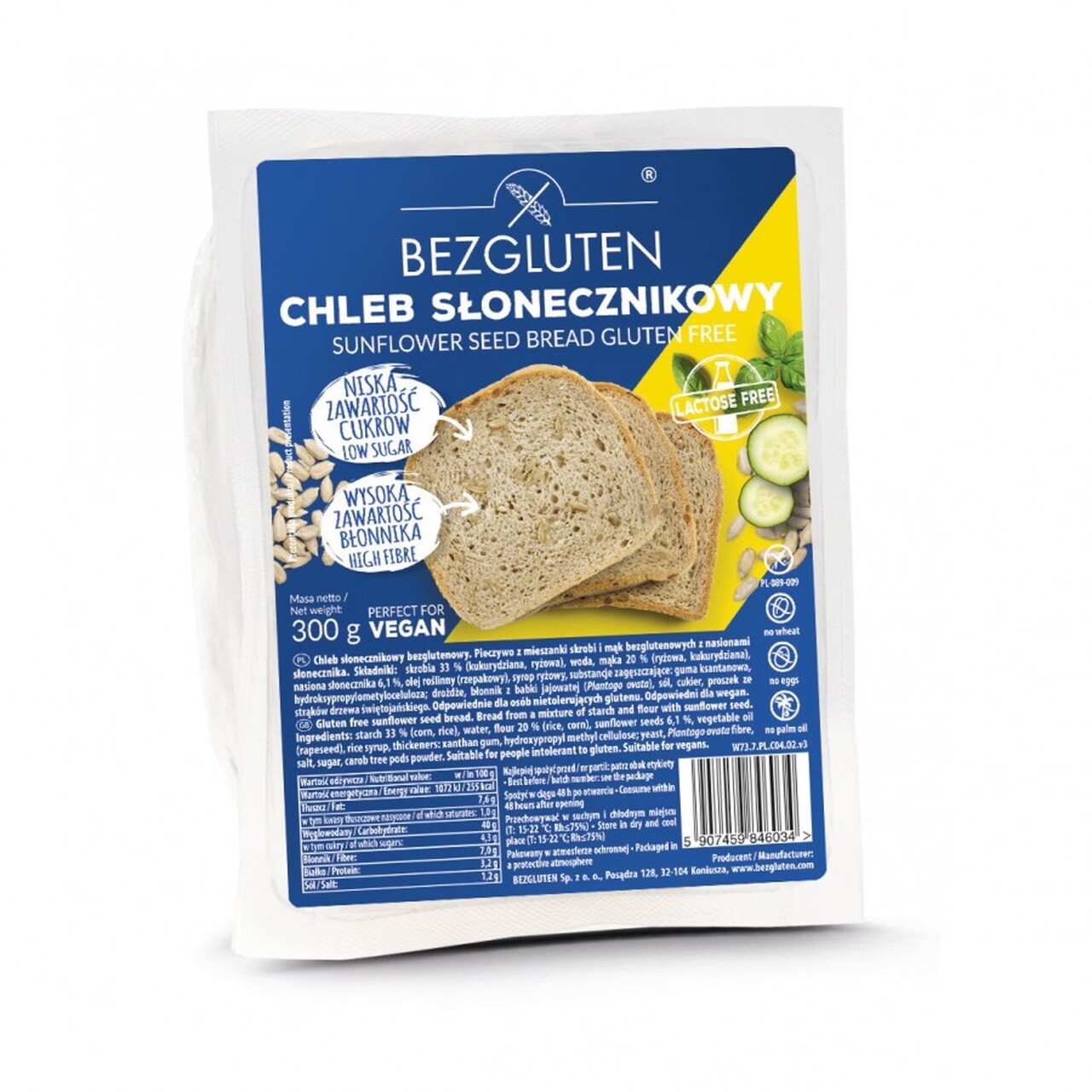 Chleb Słonecznikowy Bezglutenowy 300G Bezgluten