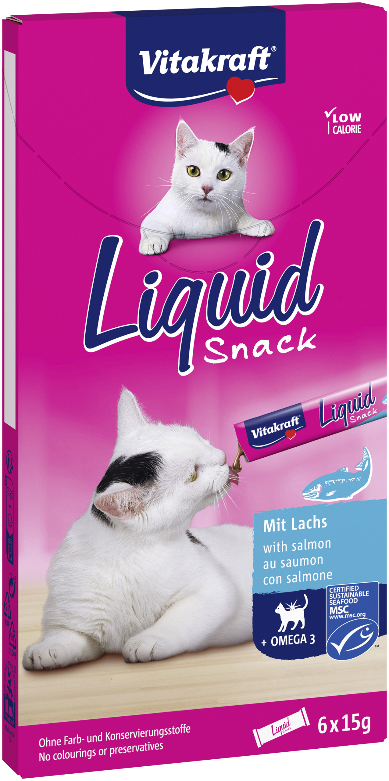 Vitakraft Cat Liquid Snack 6X15 G Łosoś/Omega3