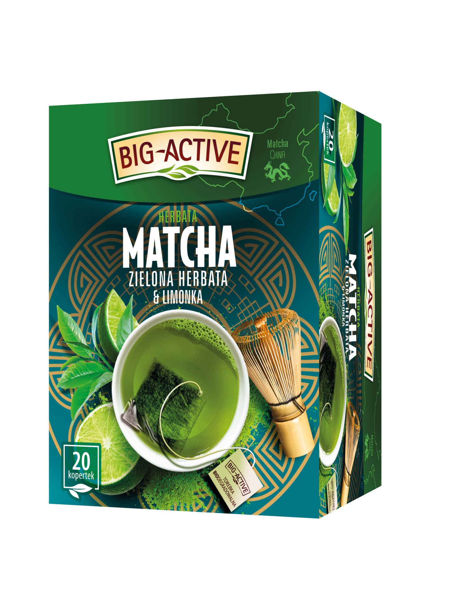Big-Active Matcha Zielona Herbata I Limonka (20 Torebek X 1,5G) 30G