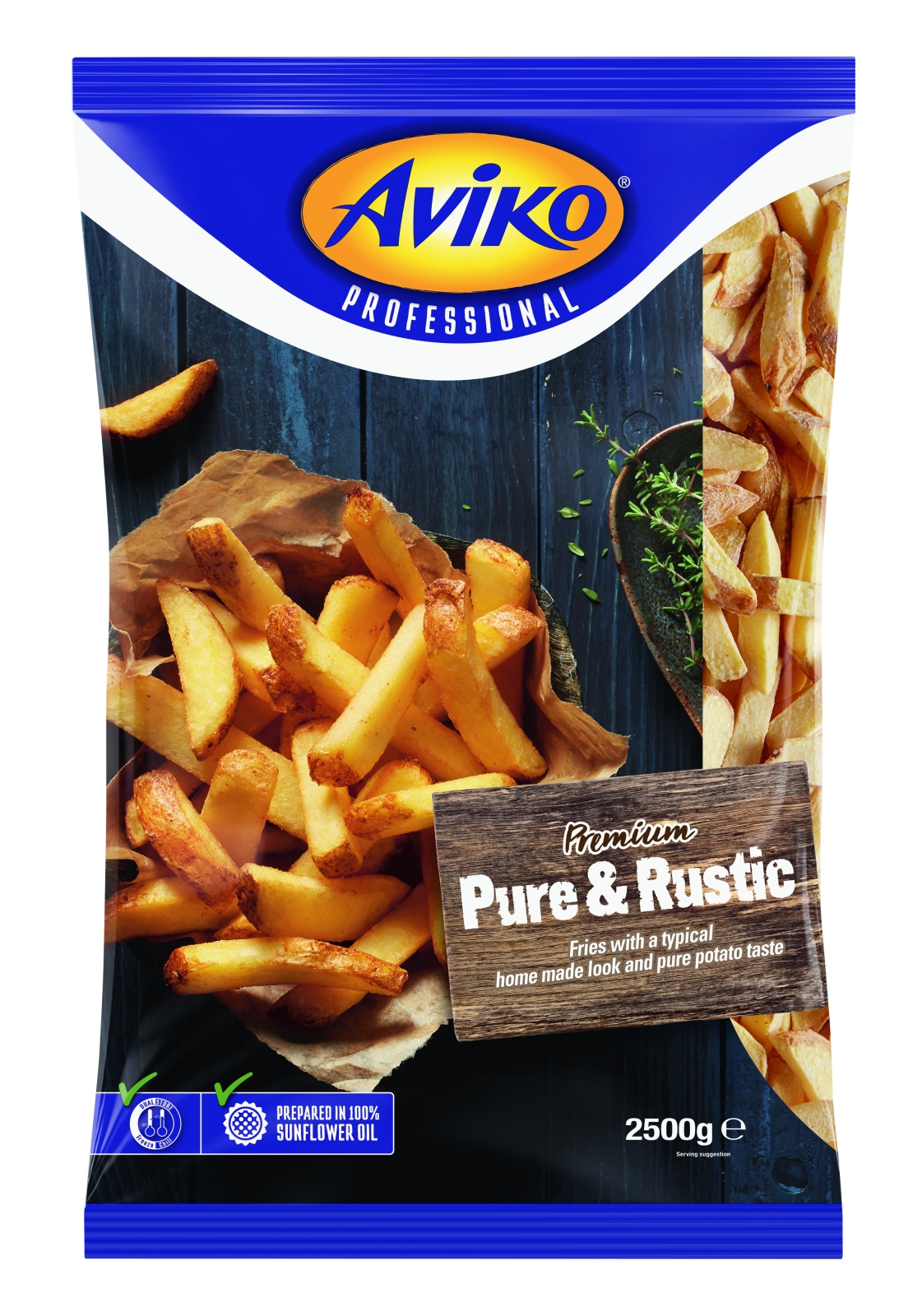 Aviko Chrupiące Frytki Ze Skórką O Domowym Wyglądzie-Super Crunch Pure & Rustic 2,5Kg