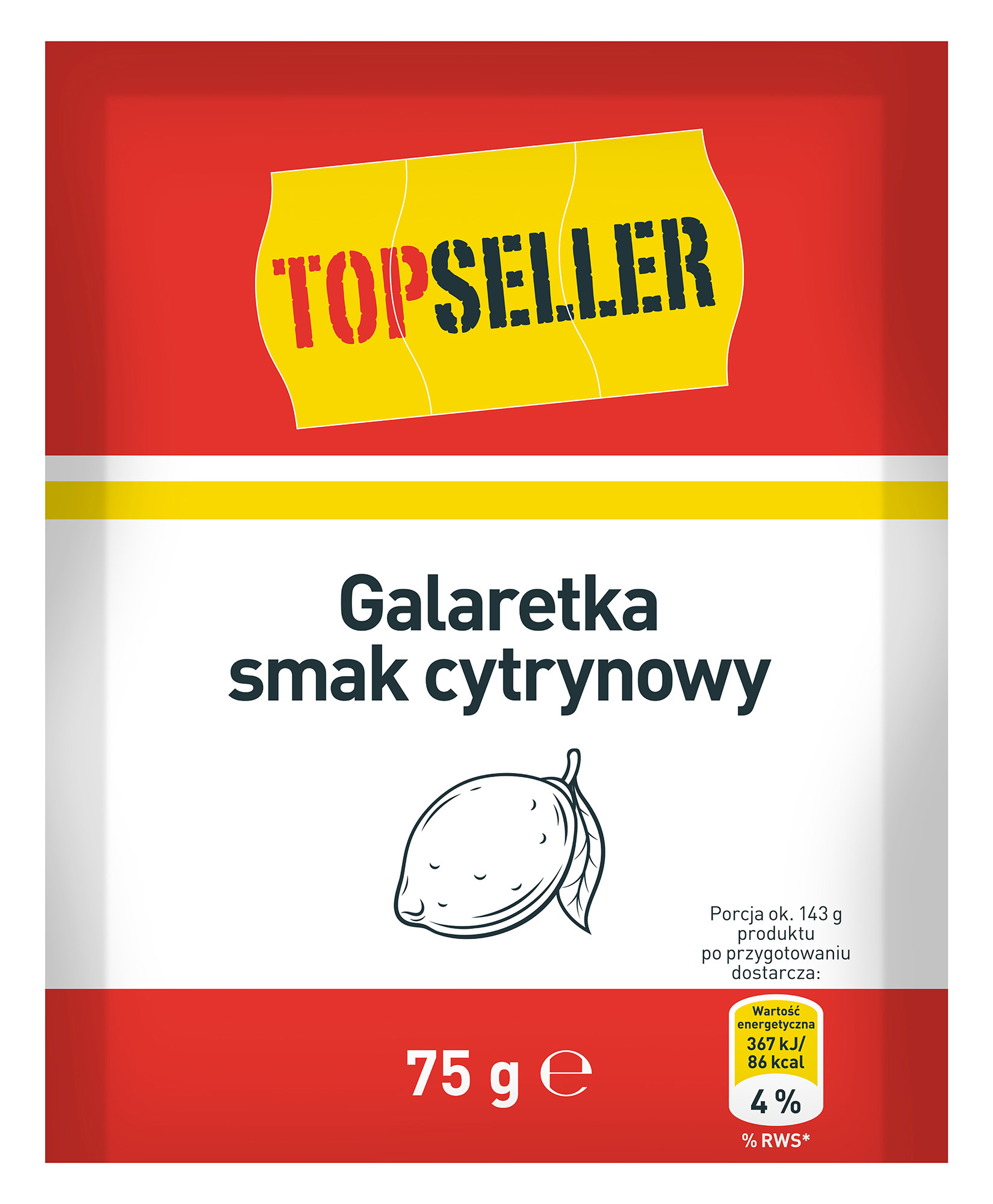 Topseller Galaretka Smak Cytrynowy 75G