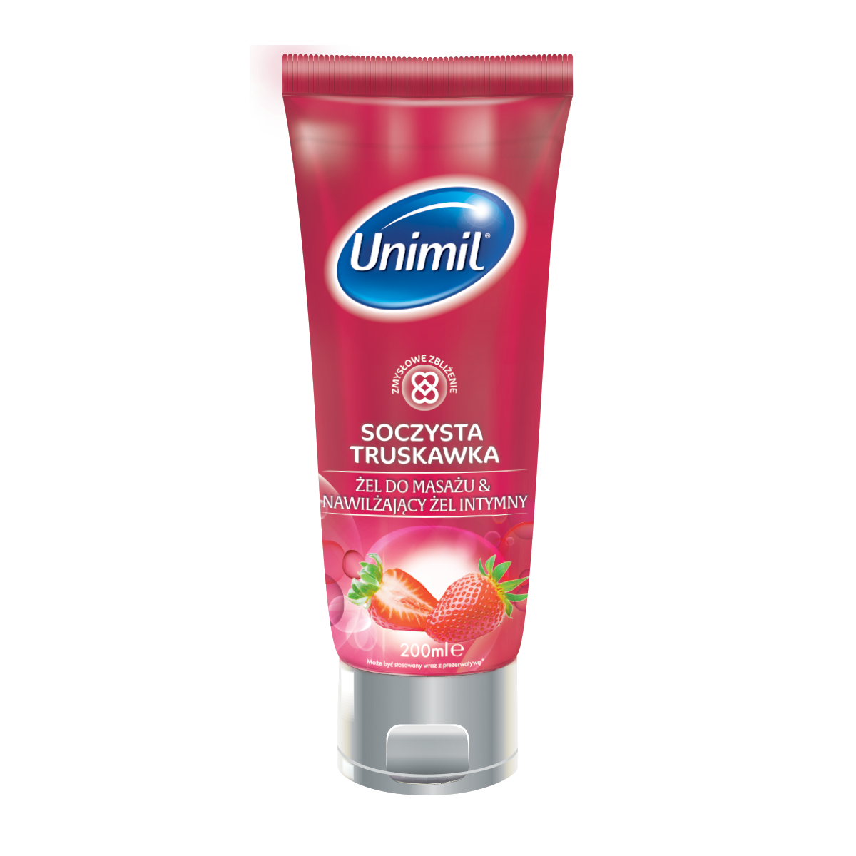 Unimil Żel Do Masażu & Nawilżający Żel Intymny Soczysta Truskawka 200 Ml