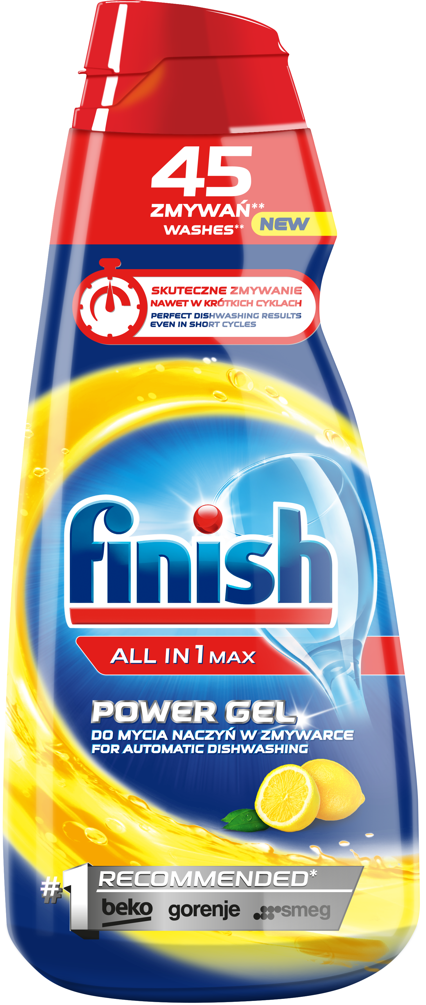 Finish Żel Do Mycia Naczyń W Zmywarce All-In-1 Max 900Ml Cytrynowy