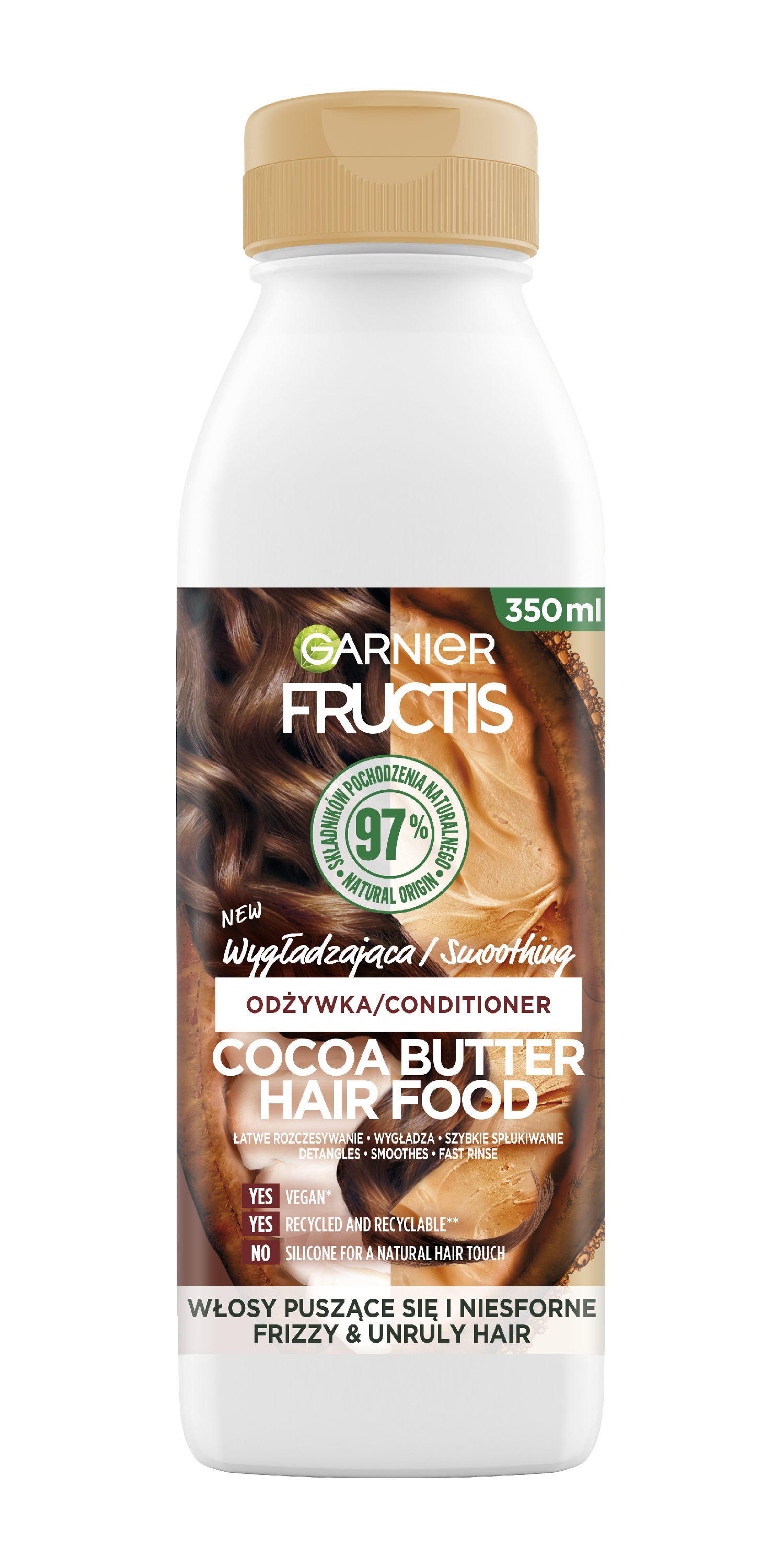 Garnier Fructis Cocoa Butter Hair Food Wygładzająca Odżywka Do Włosów Puszących Się I Niesfornych 350Ml
