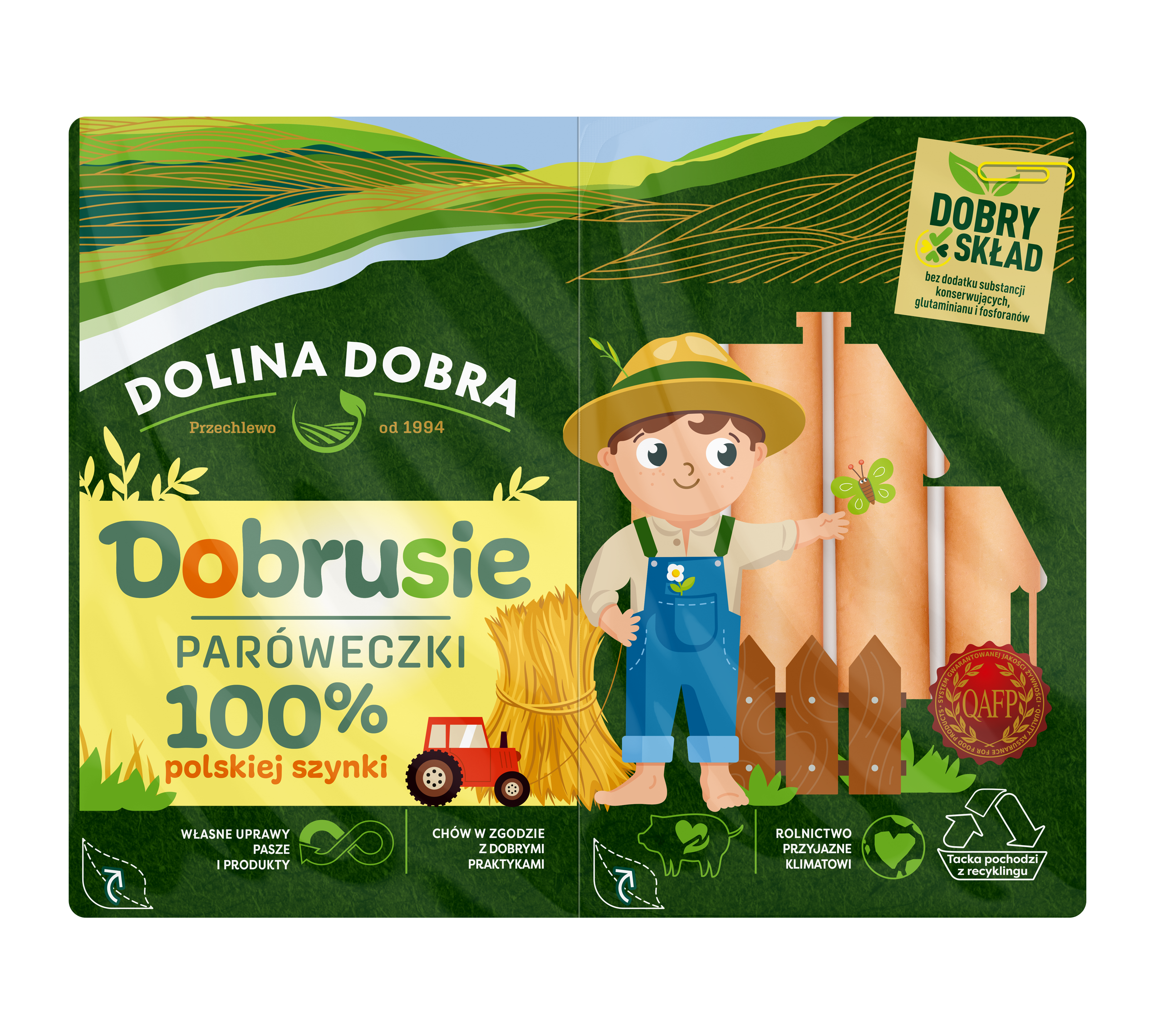Parówki Dobrusie 100% Polskiej Szynki 160 G Dolina Dobra