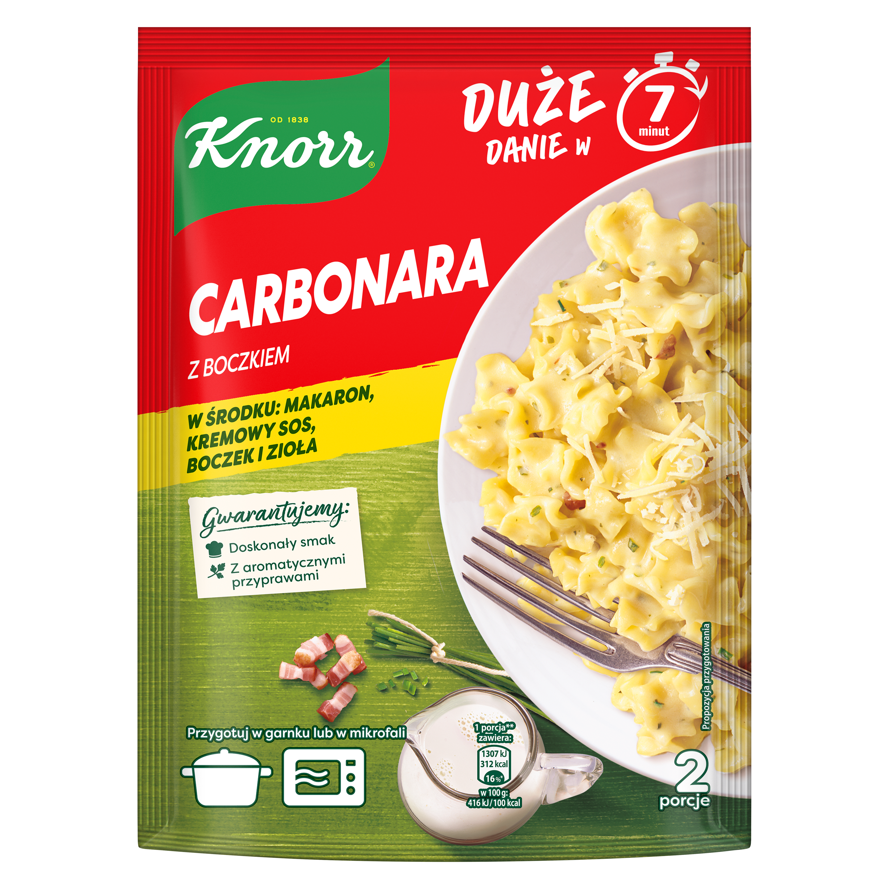 Knorr Pasta Pełna Smaku Carbonara Z Boczkiem 153G