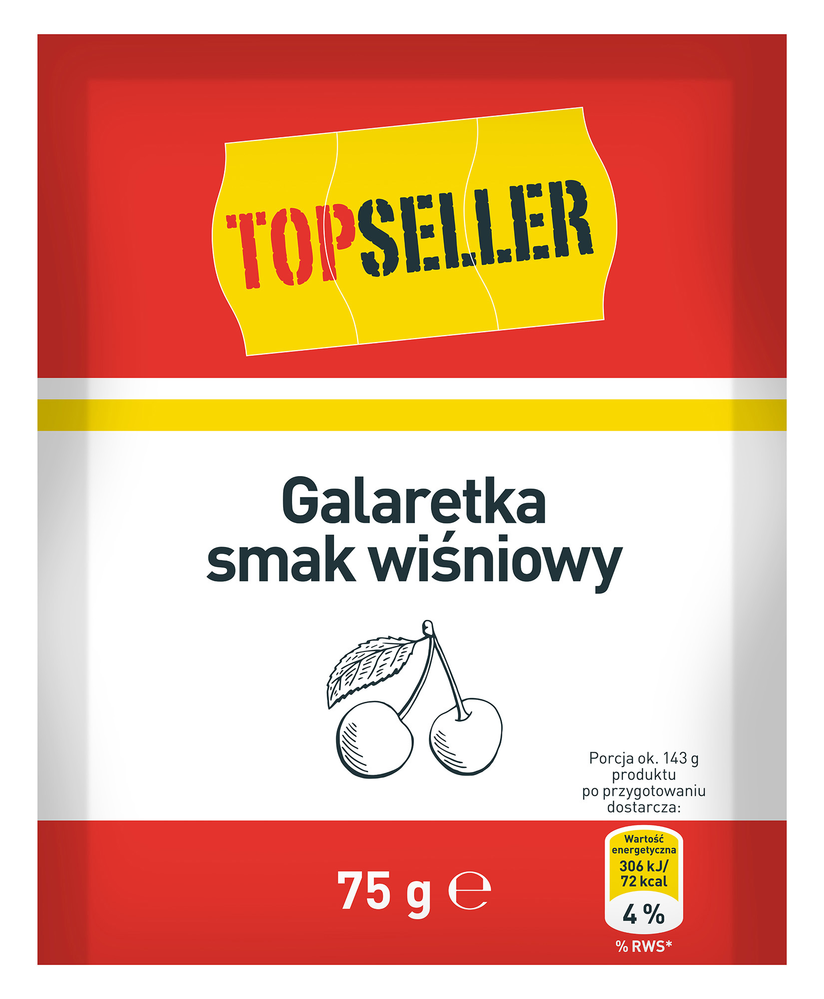 Topseller Galaretka Smak Wiśniowy 75G