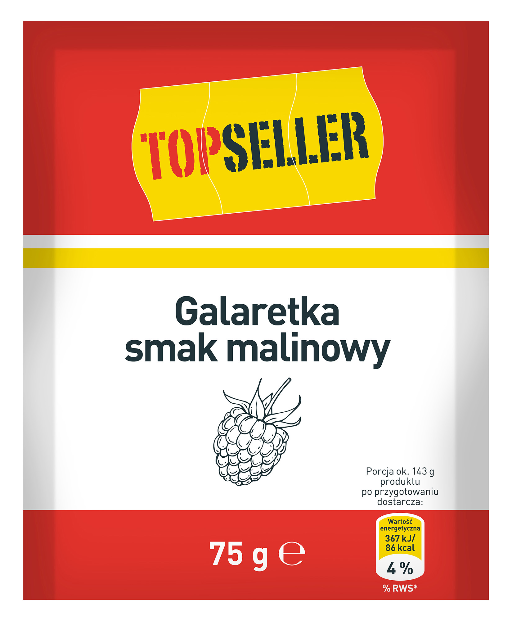 Topseller Galaretka Smak Malinowy 75G