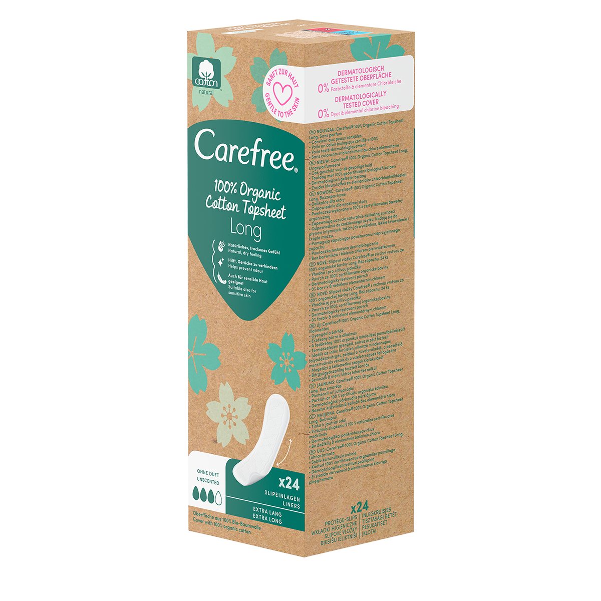 Carefree® Plus Long Organic 24 Szt.