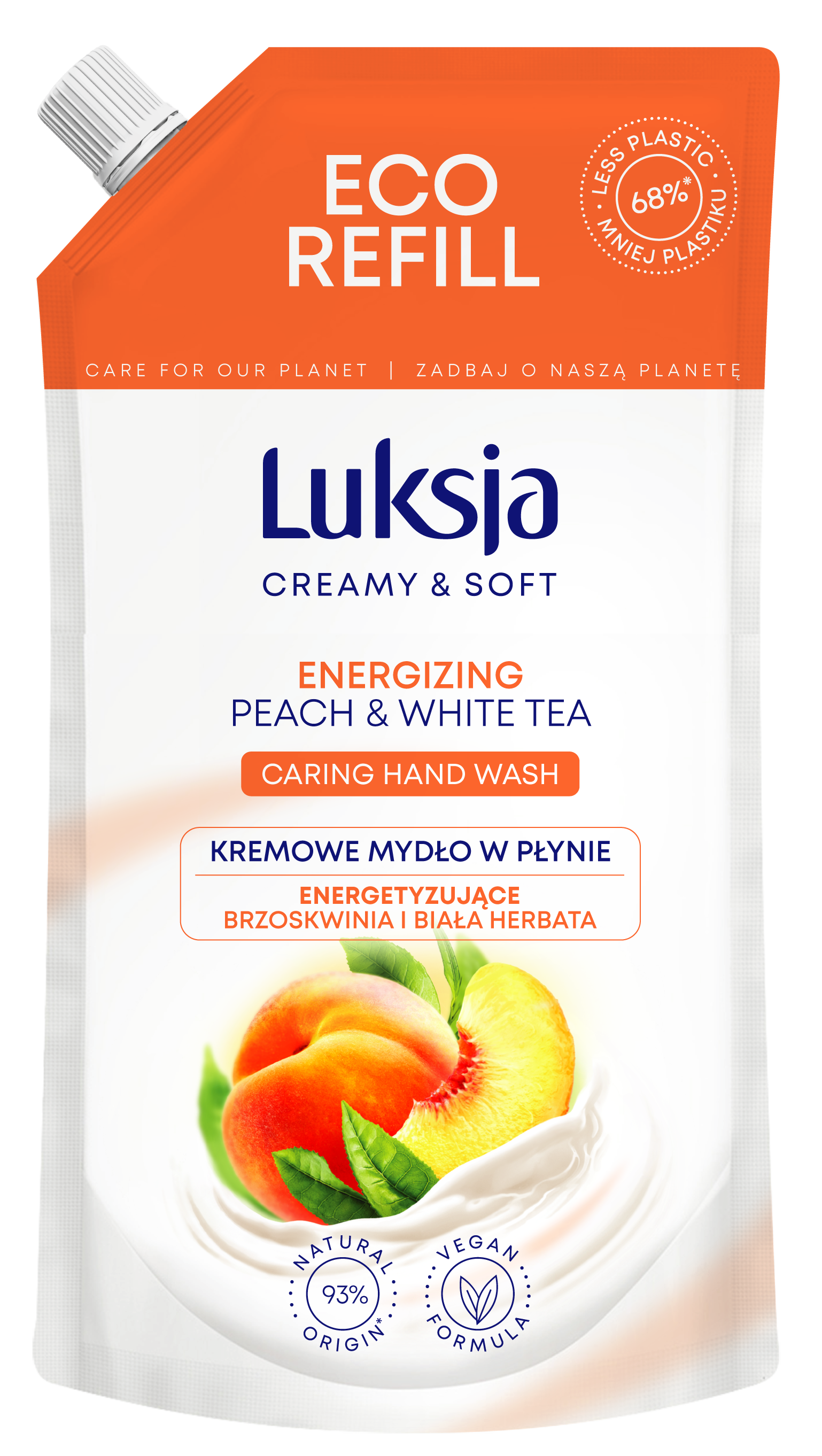 Luksja Creamy & Soft Kremowe Mydło W Płynie Brzoskwinia I Biała Herbata 400 Ml Opakowanie Uzupełniające