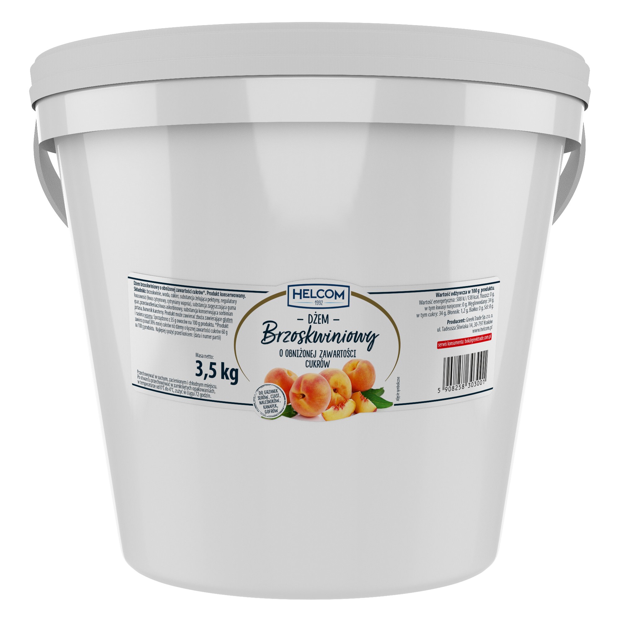 Dżem Brzoskwiniowy 3,5 Kg Helcom