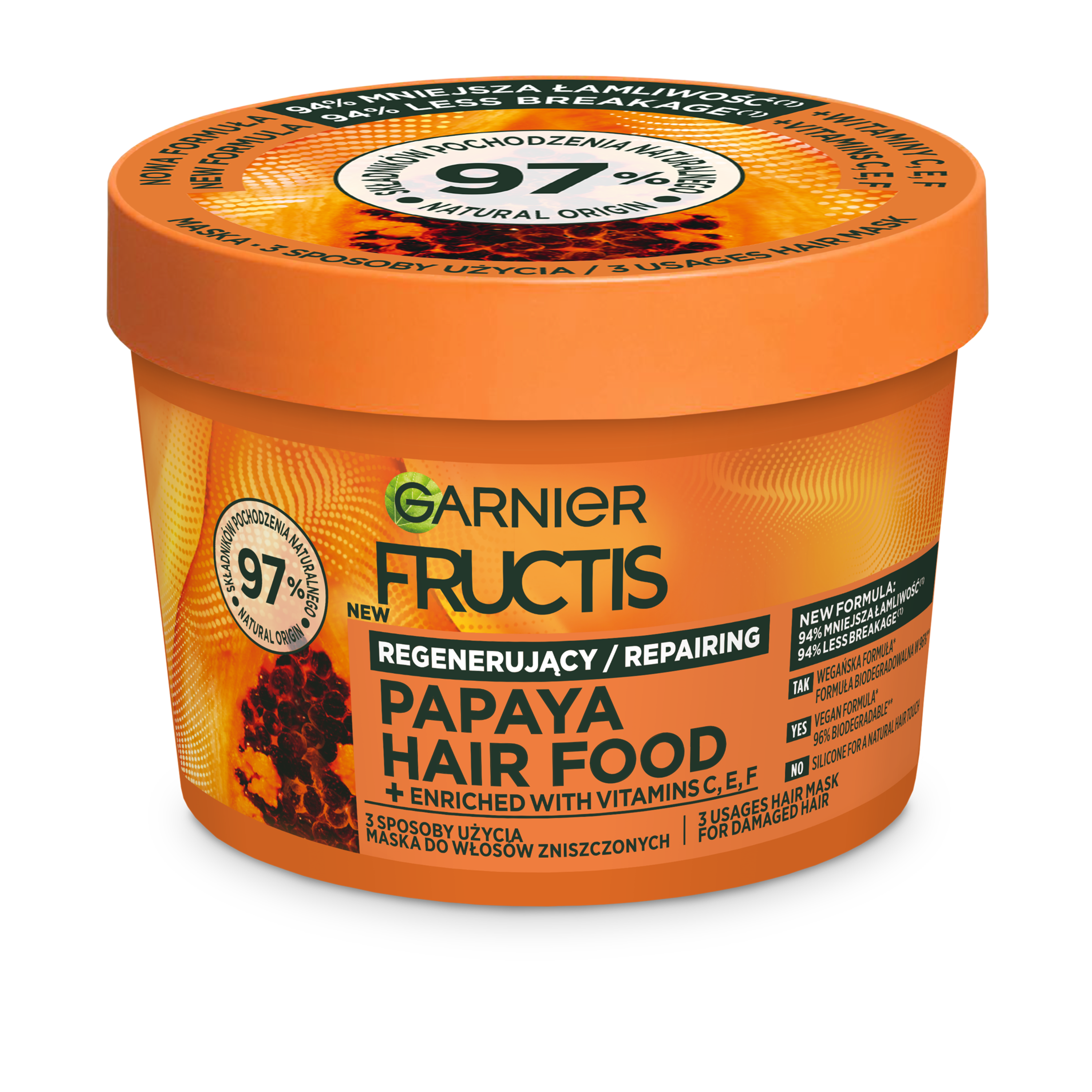 Garnier Fructis Hair Food Papaya Maska Do Włosów Zniszczonych 400 Ml