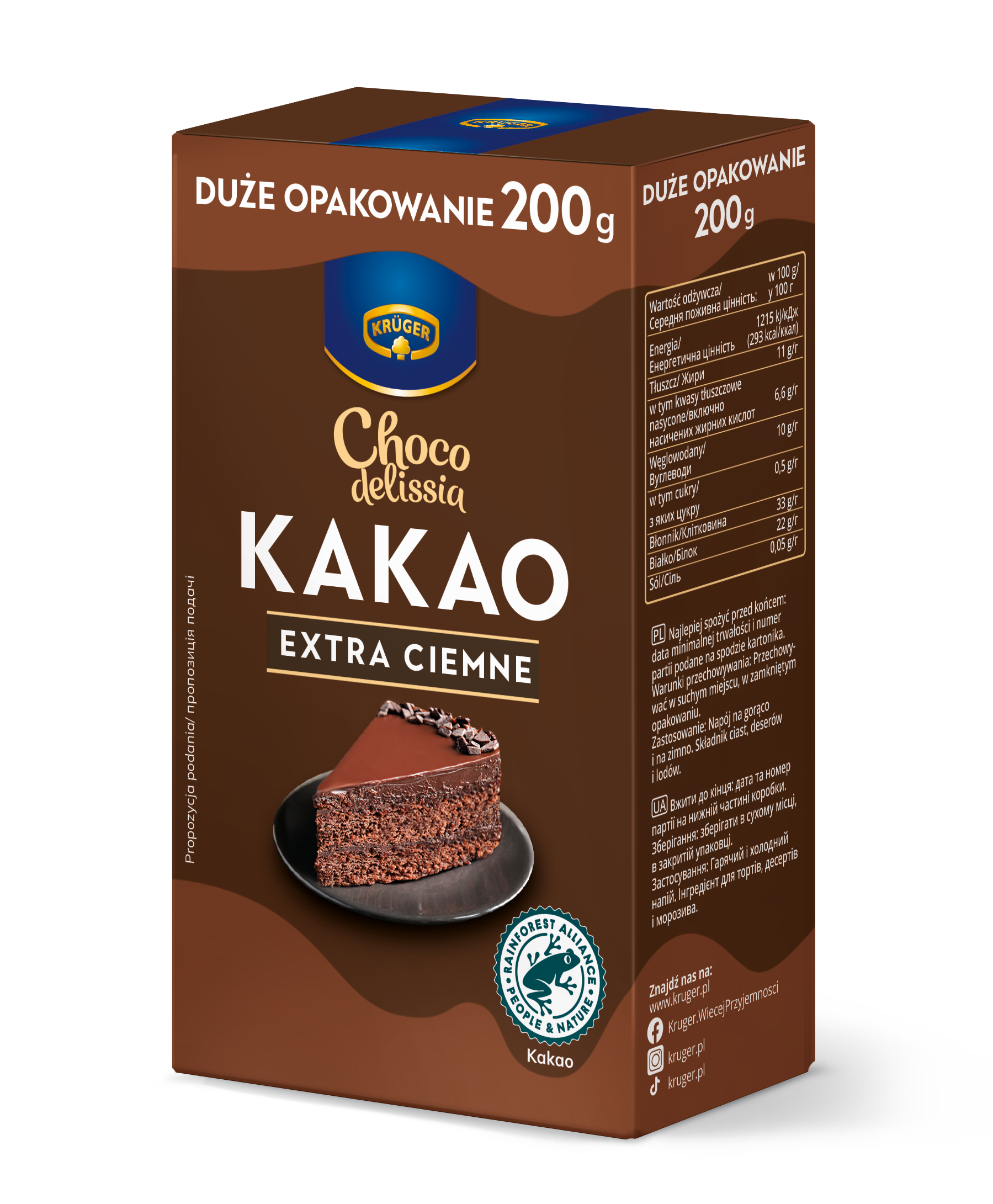 Kruger Choco Delissia Kakao Extra Ciemne 200G