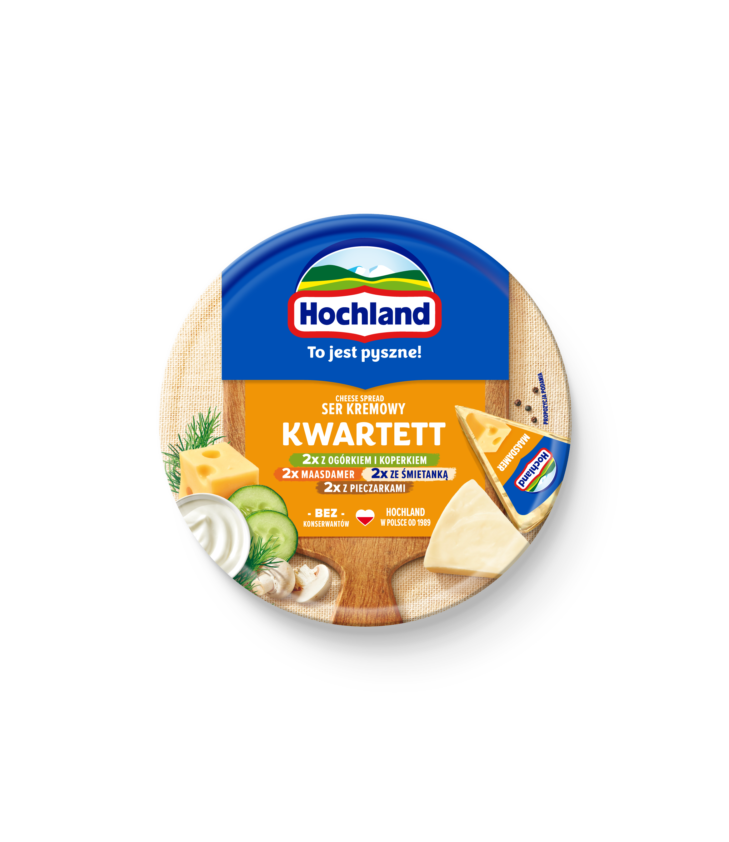 Hochland Kwartett Ser Kremowy Topiony W Trójkącikach 180 G