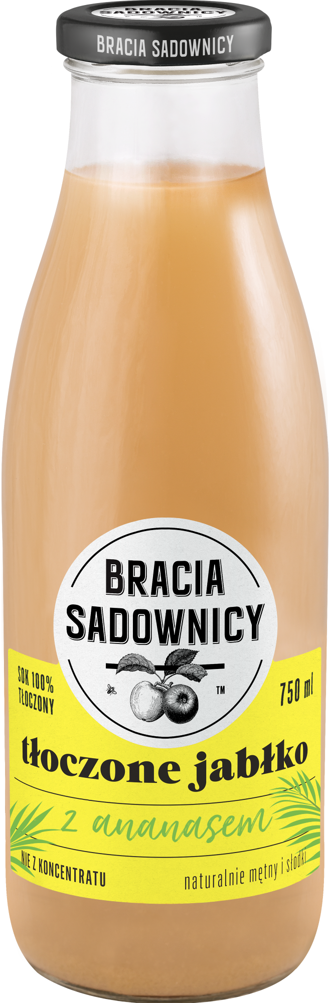 Bracia Sadownicy Sok Tłoczony 750 Ml Jabłko Z Ananasem