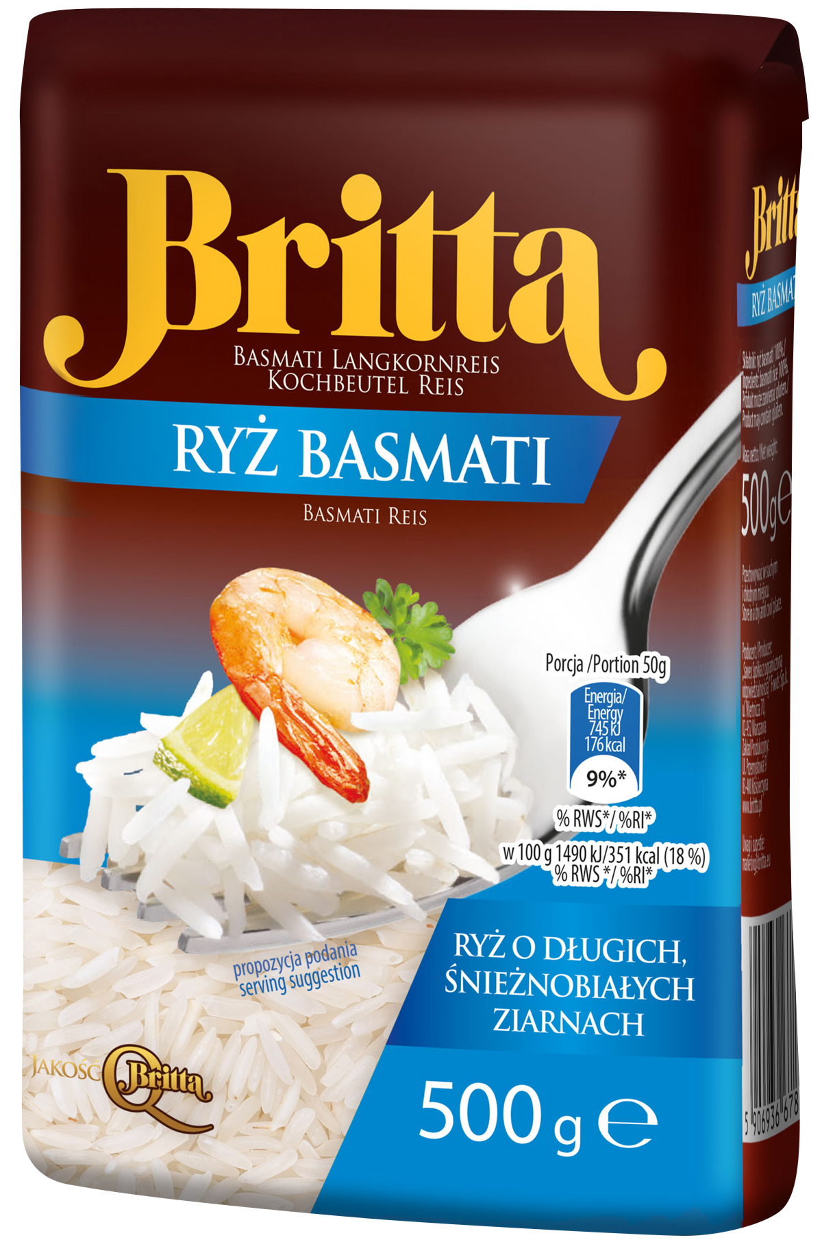 Ryż Britta Basmati 0,5 Kg Folia Stabilo