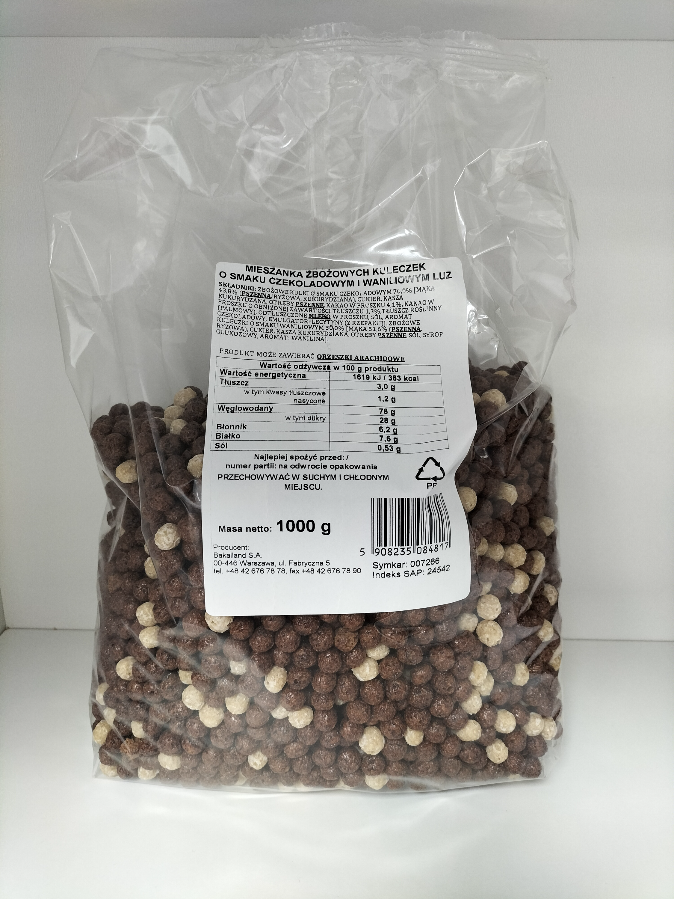 Mieszanka Zbożowych Kuleczek O Smaku Czekoladowym I Waniliowym 1 Kg Bakalland