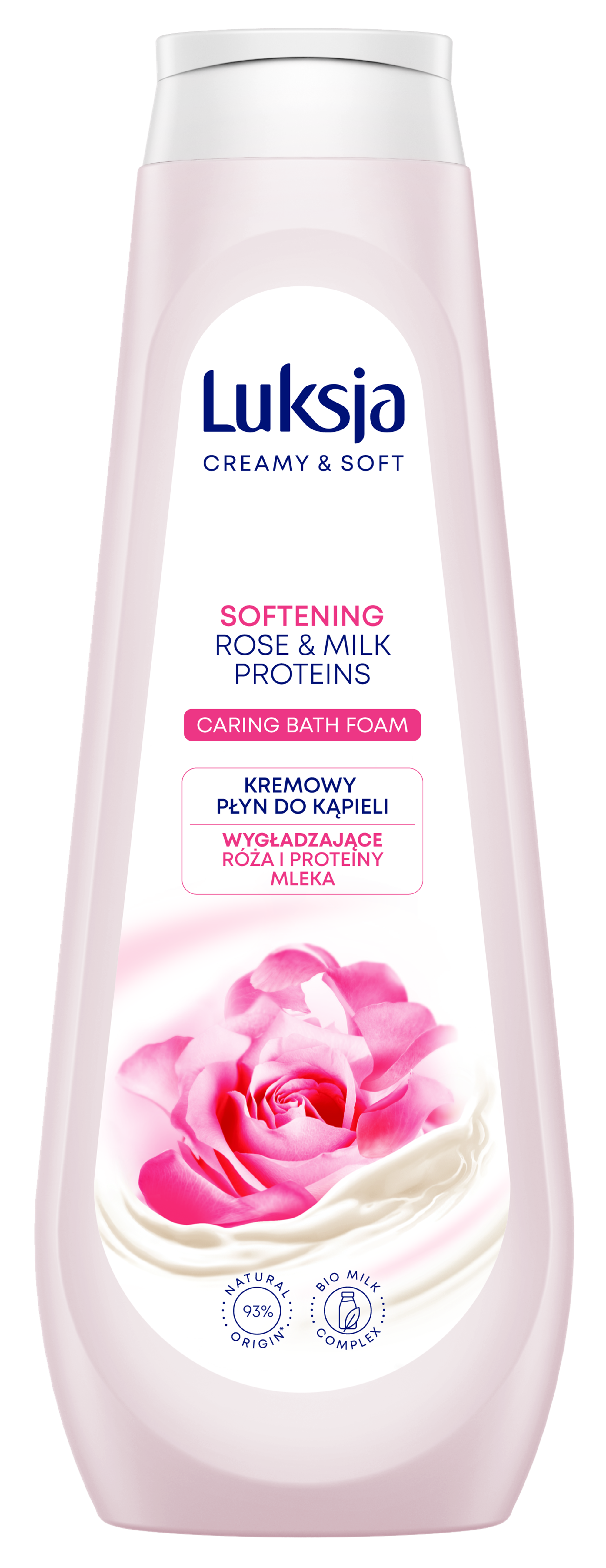 Luksja Creamy & Soft Kremowy Płyn Do Kąpieli Róża I Proteiny Mleka 900 Ml