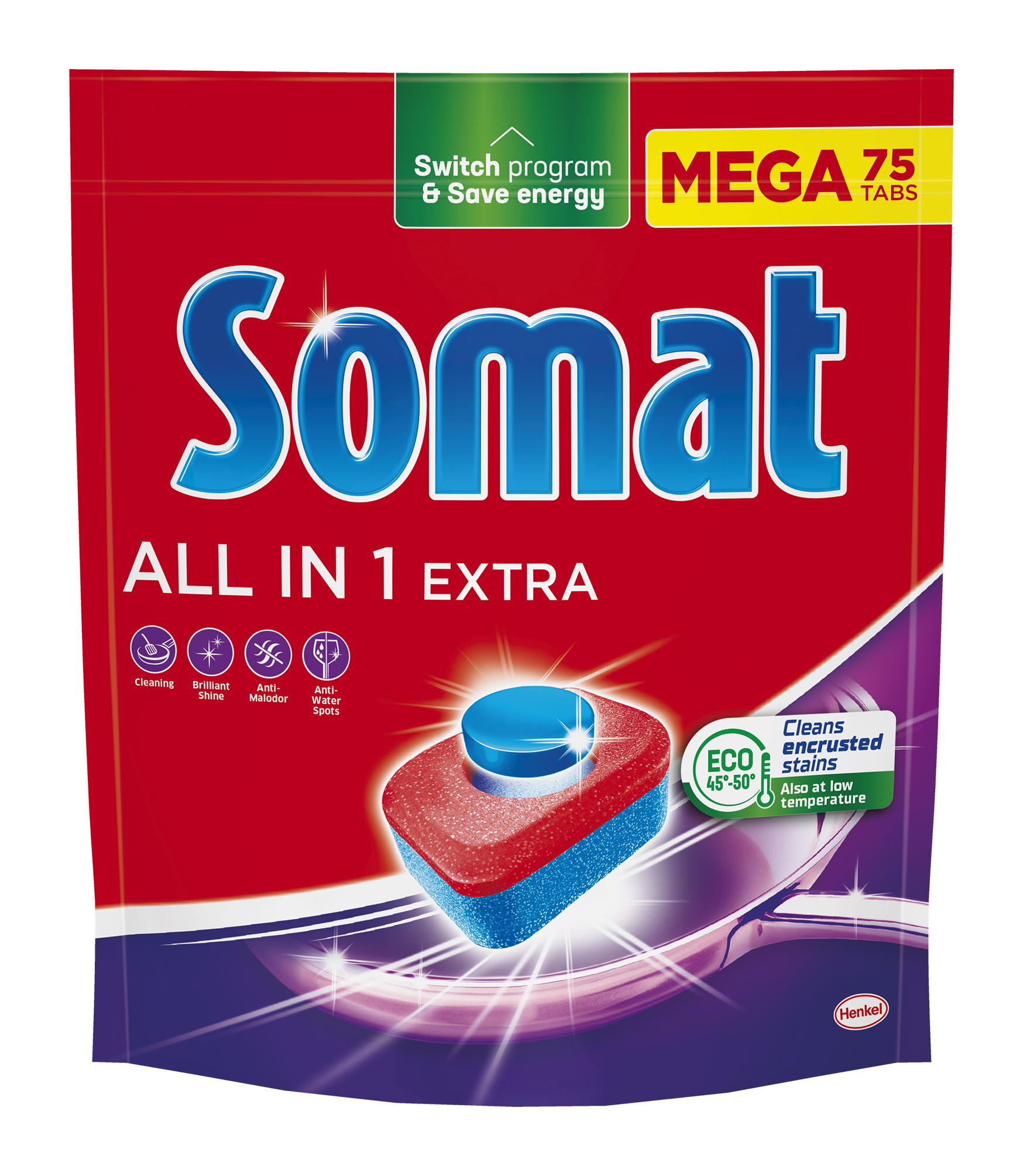 Somat All In 1 Extra Tabletki Do Mycia Naczyń W Zmywarkach 1245 G (75 Sztuk)