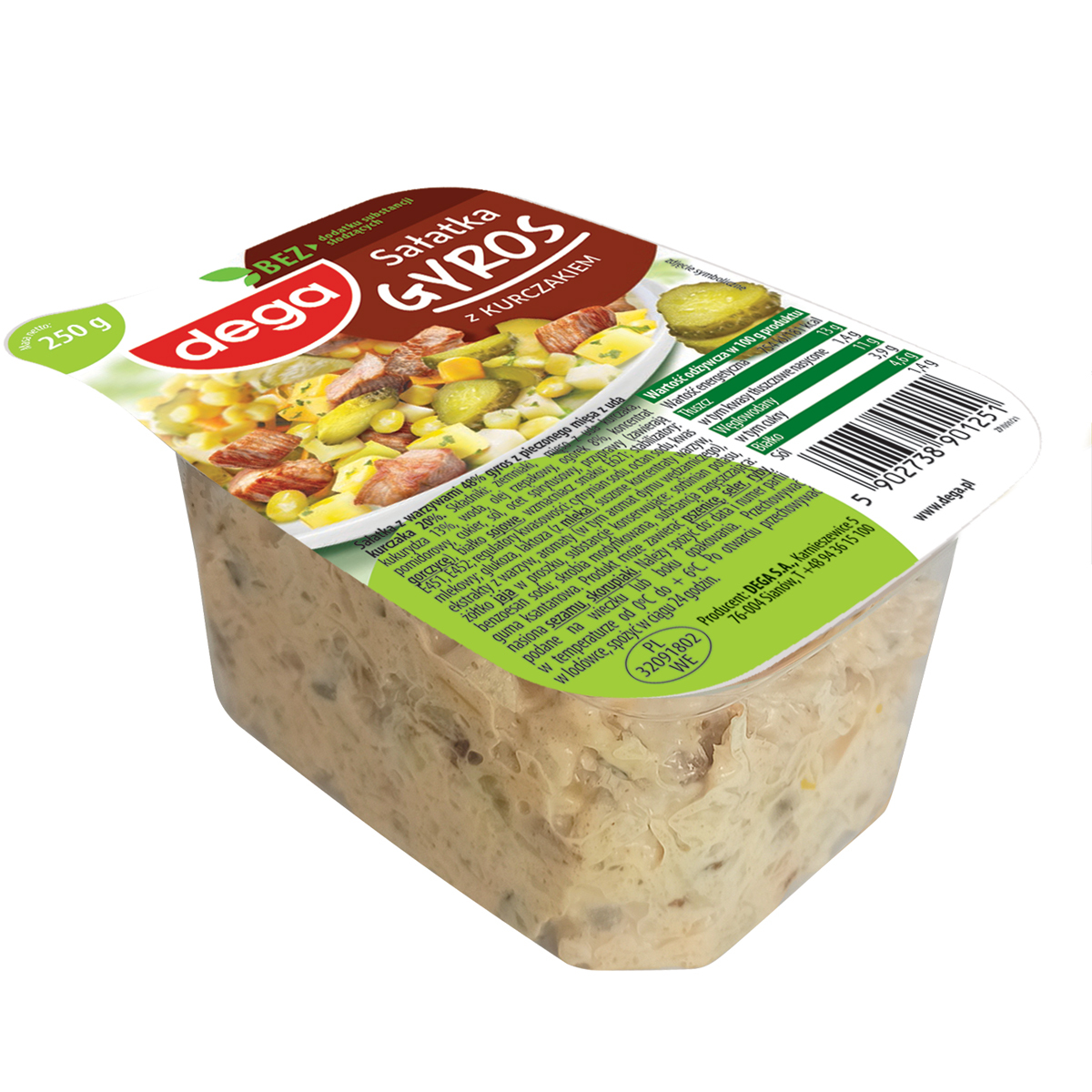 Dega Sałatka Gyros Z Kurczakiem 250 G