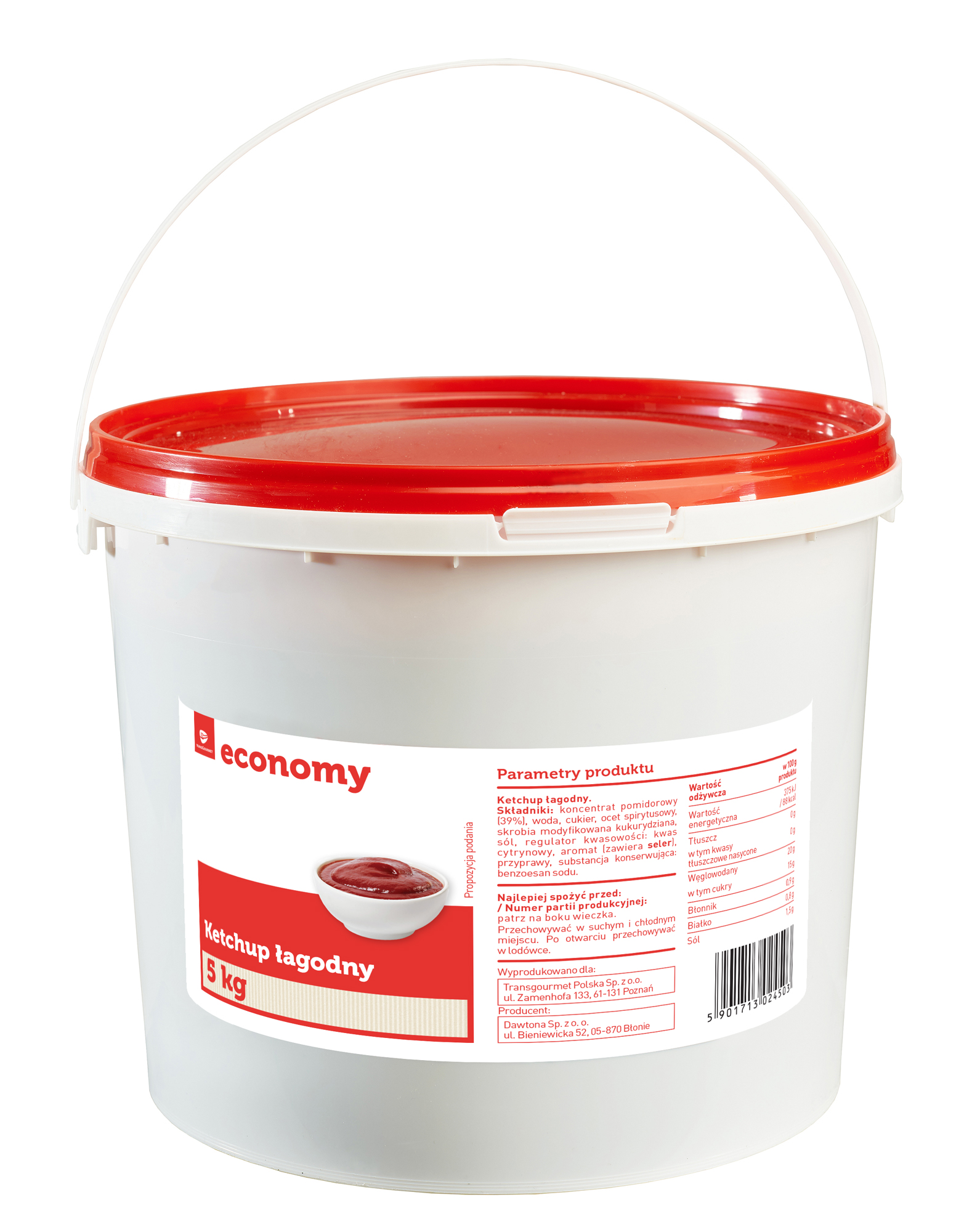 Tge/Tops Ketchup Łagodny 5 Kg
