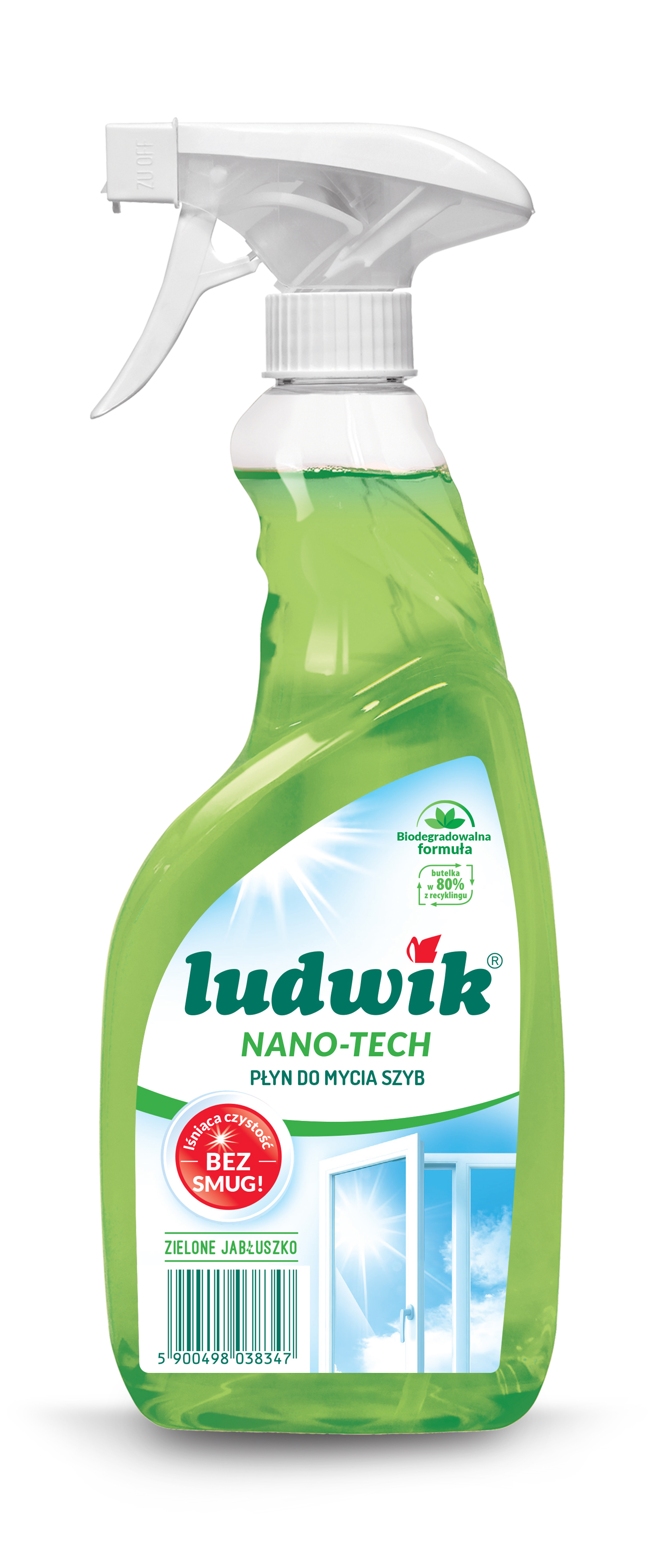 Ludwik Płyn Do Szyb I Glazury 600 Ml - Nano-Tech Zielone Jabłuszko