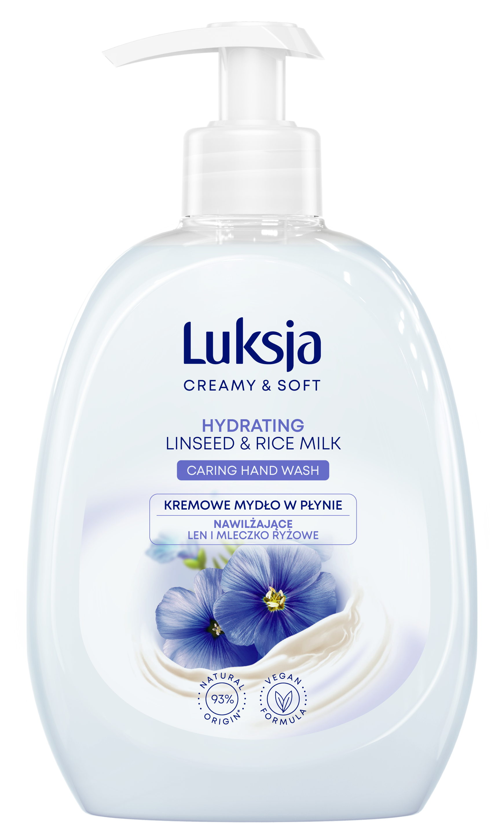 Luksja Creamy & Soft Kremowe Mydło W Płynie Len I Mleczko Ryżowe 500 Ml