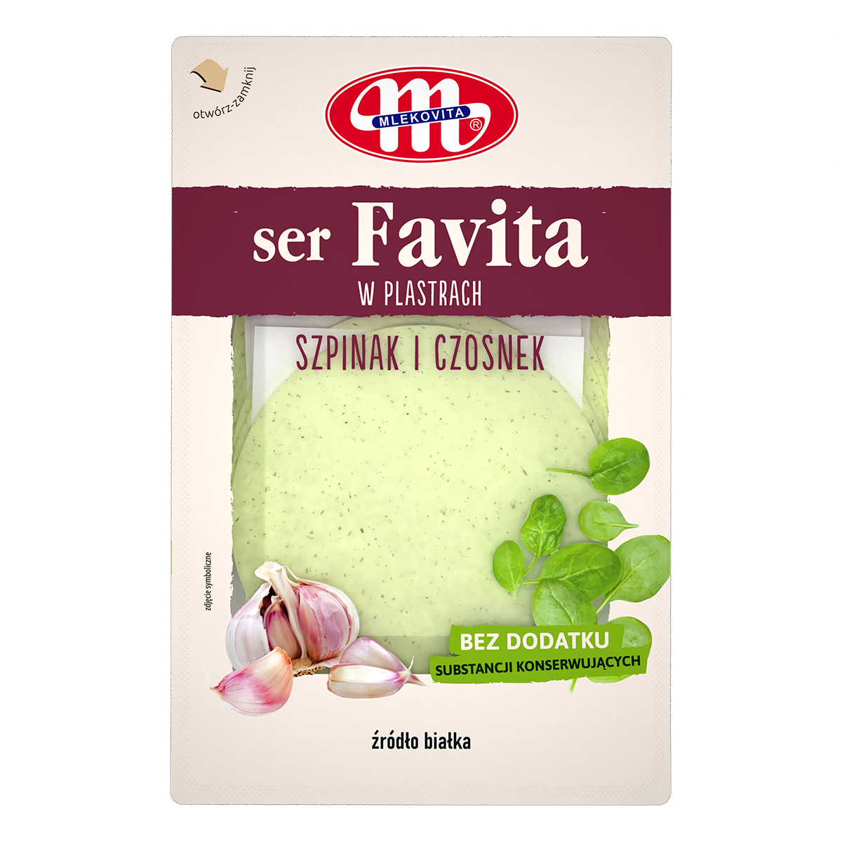 Mlekovita Favita Ser Kanapkowy Ze Szpinakiem I Czosnkiem 150G