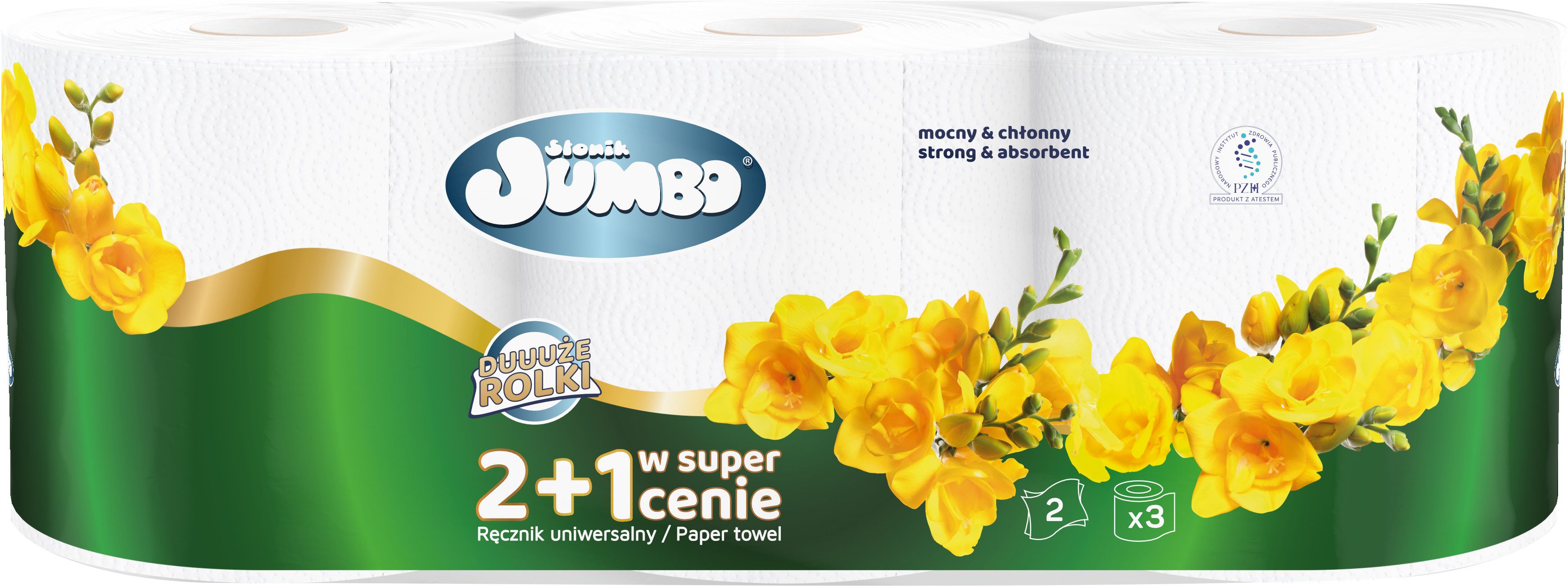 Słonik Jumbo Ręcznik Papierowy 2+1 Rolka 2-Warstwowy
