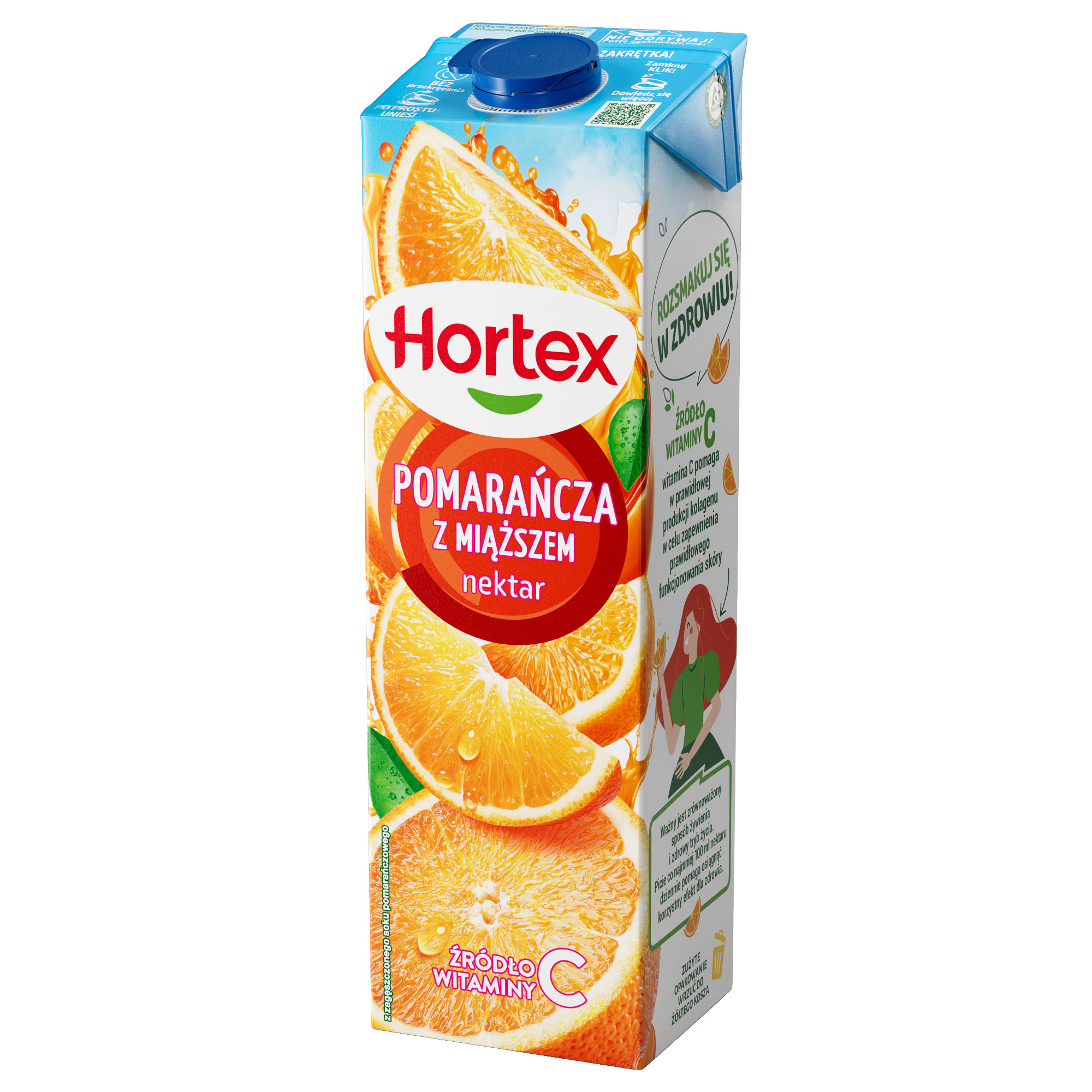 Hortex Pomarańcza Z Miąższem Nektar Karton 1L